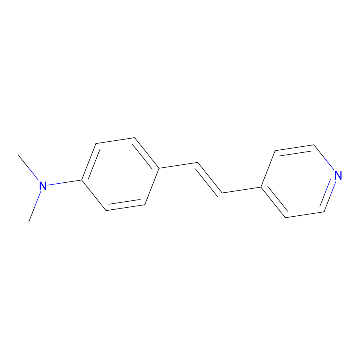 N,N-dimethyl-4-[(E)-2-pyridin-4-ylethenyl]aniline molecular structure, CAS 68971-01-7