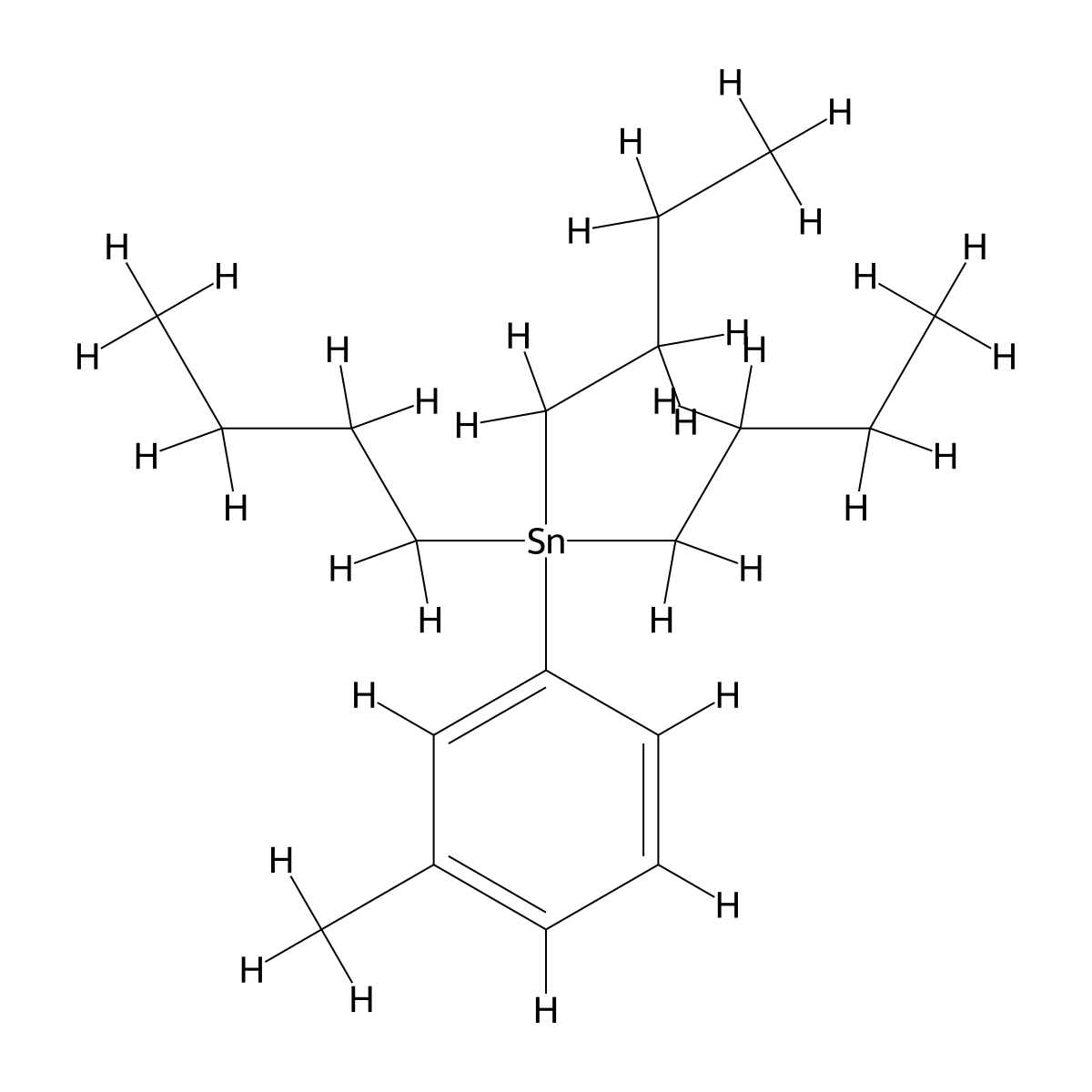Tributyl(3-methylphenyl)stannane molecular structure, CAS 68971-88-0