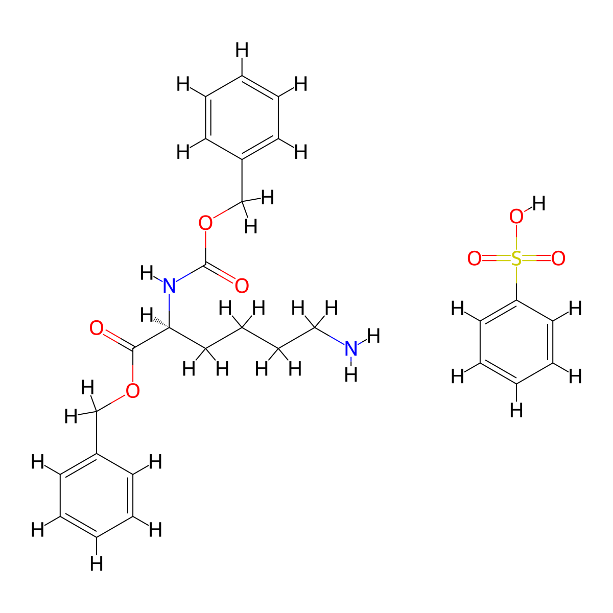 Z-Lys-obzl benzenesulfonate molecular structure, CAS 68973-36-4