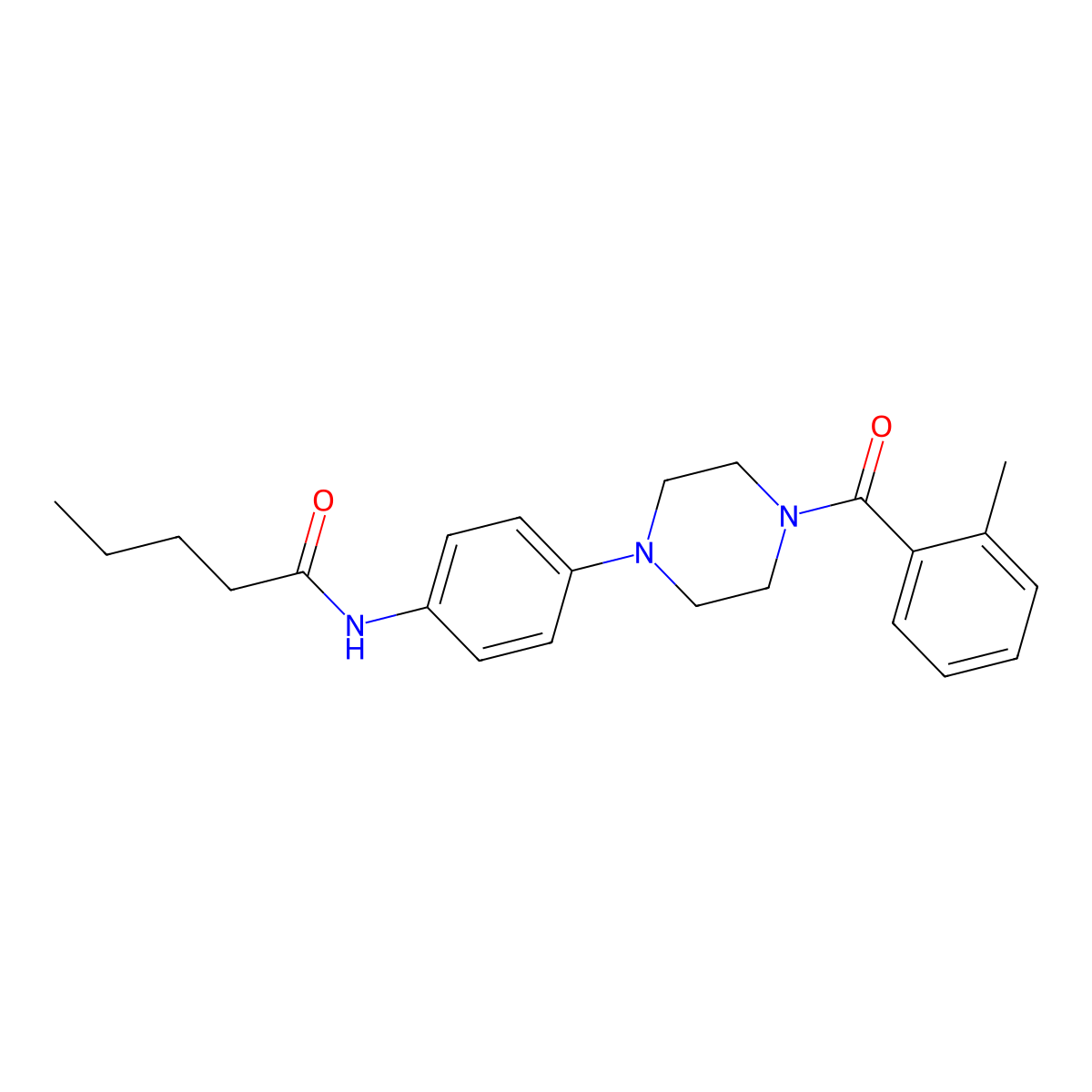 N-[4-[4-(2-methylbenzoyl)piperazin-1-yl]phenyl]pentanamide molecular structure, CAS 689741-80-8
