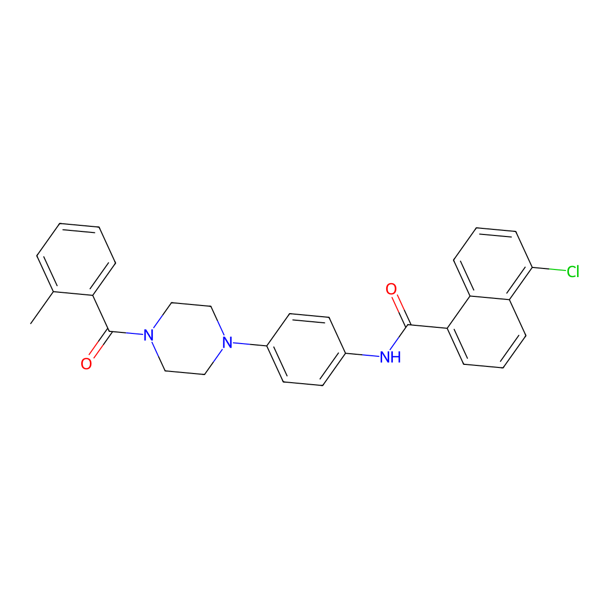 5-chloro-N-[4-[4-(2-methylbenzoyl)piperazin-1-yl]phenyl]naphthalene-1-carboxamide molecular structure, CAS 689742-20-9