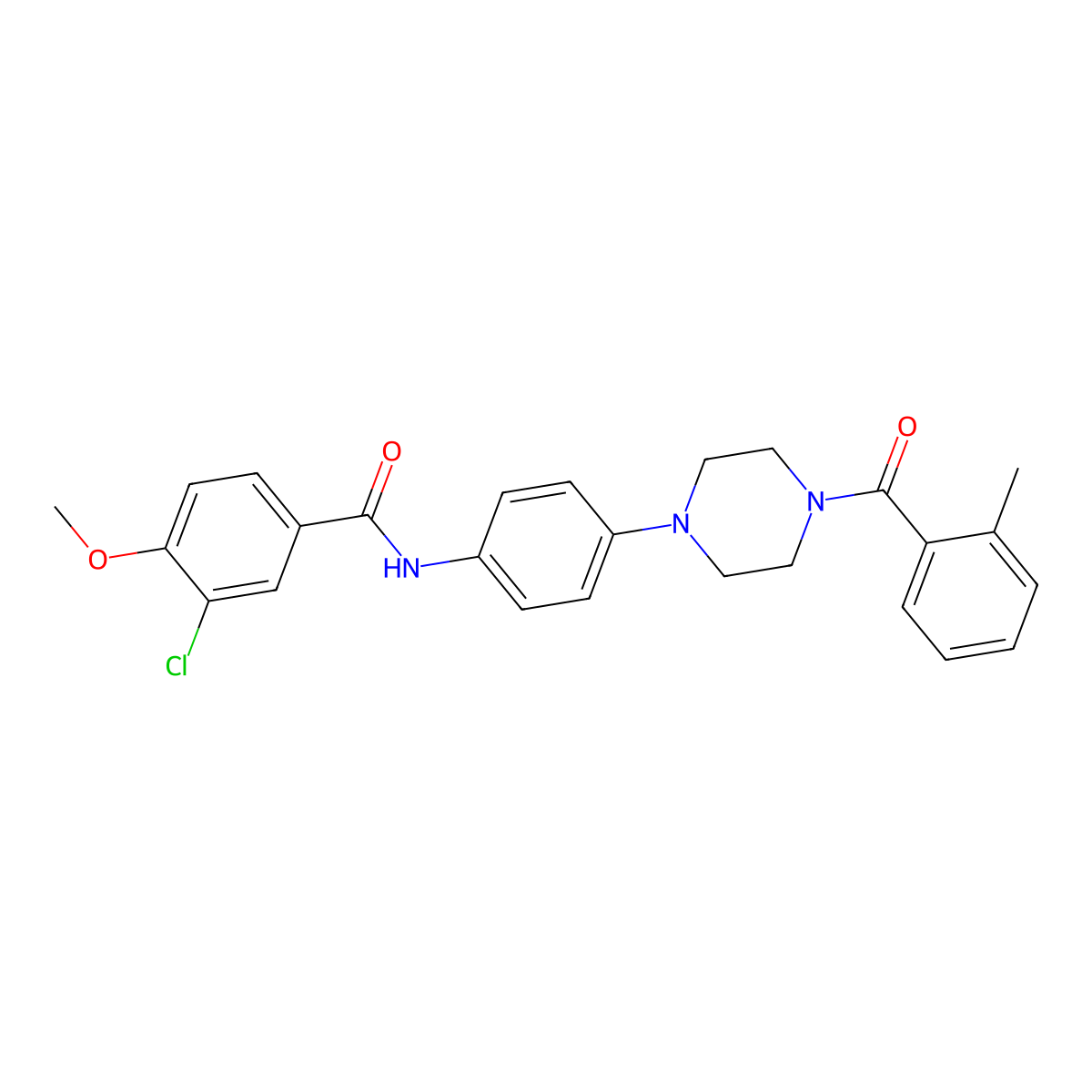 3-chloro-4-methoxy-N-[4-[4-(2-methylbenzoyl)piperazin-1-yl]phenyl]benzamide molecular structure, CAS 689742-52-7