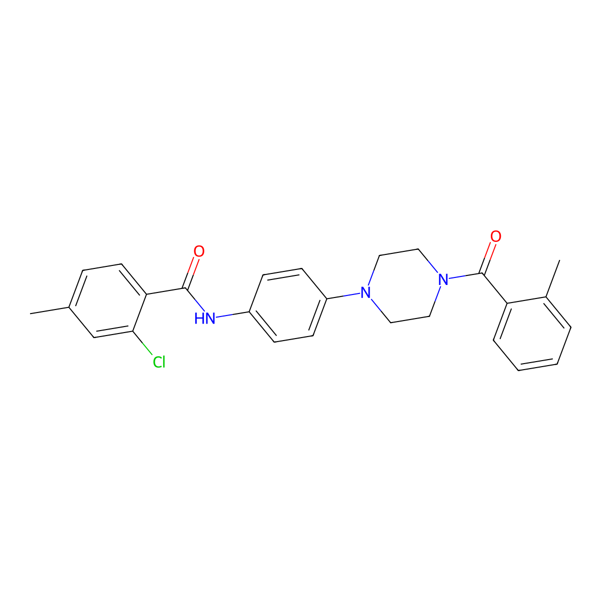 2-chloro-4-methyl-N-[4-[4-(2-methylbenzoyl)piperazin-1-yl]phenyl]benzamide molecular structure, CAS 689742-68-5