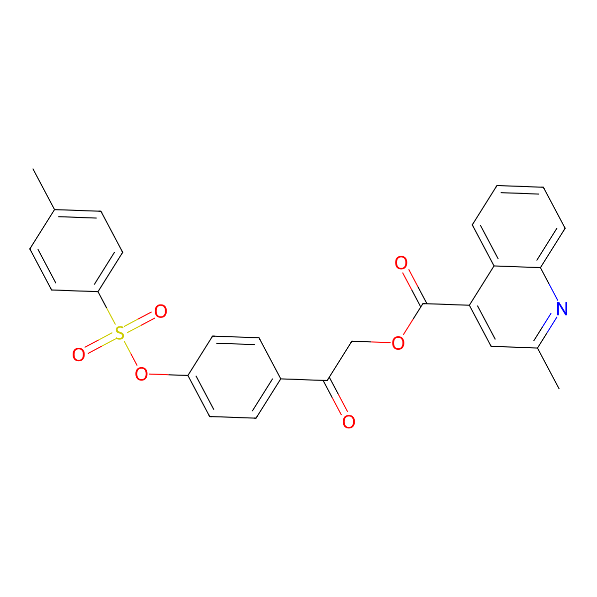 2-(4-{[(4-Methylphenyl)sulfonyl]oxy}phenyl)-2-oxoethyl 2-methyl-4-quinolinecarboxylate molecular structure, CAS 689743-03-1