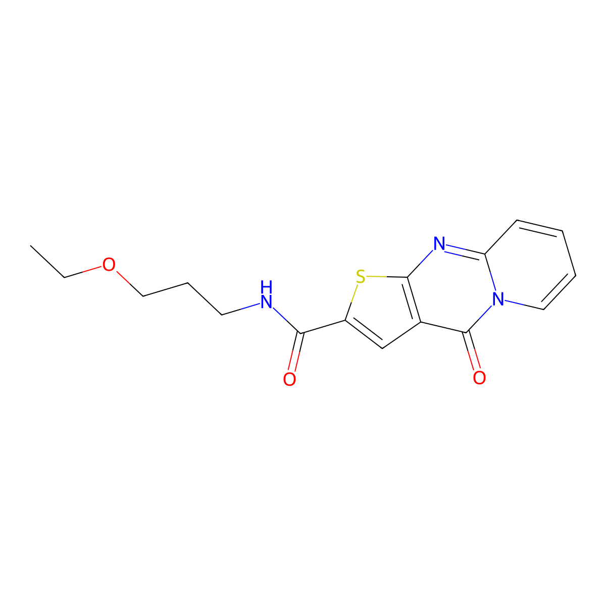 N-(3-ethoxypropyl)-4-oxo-4H-pyrido[1,2-a]thieno[2,3-d]pyrimidine-2-carboxamide molecular structure, CAS 689744-10-3