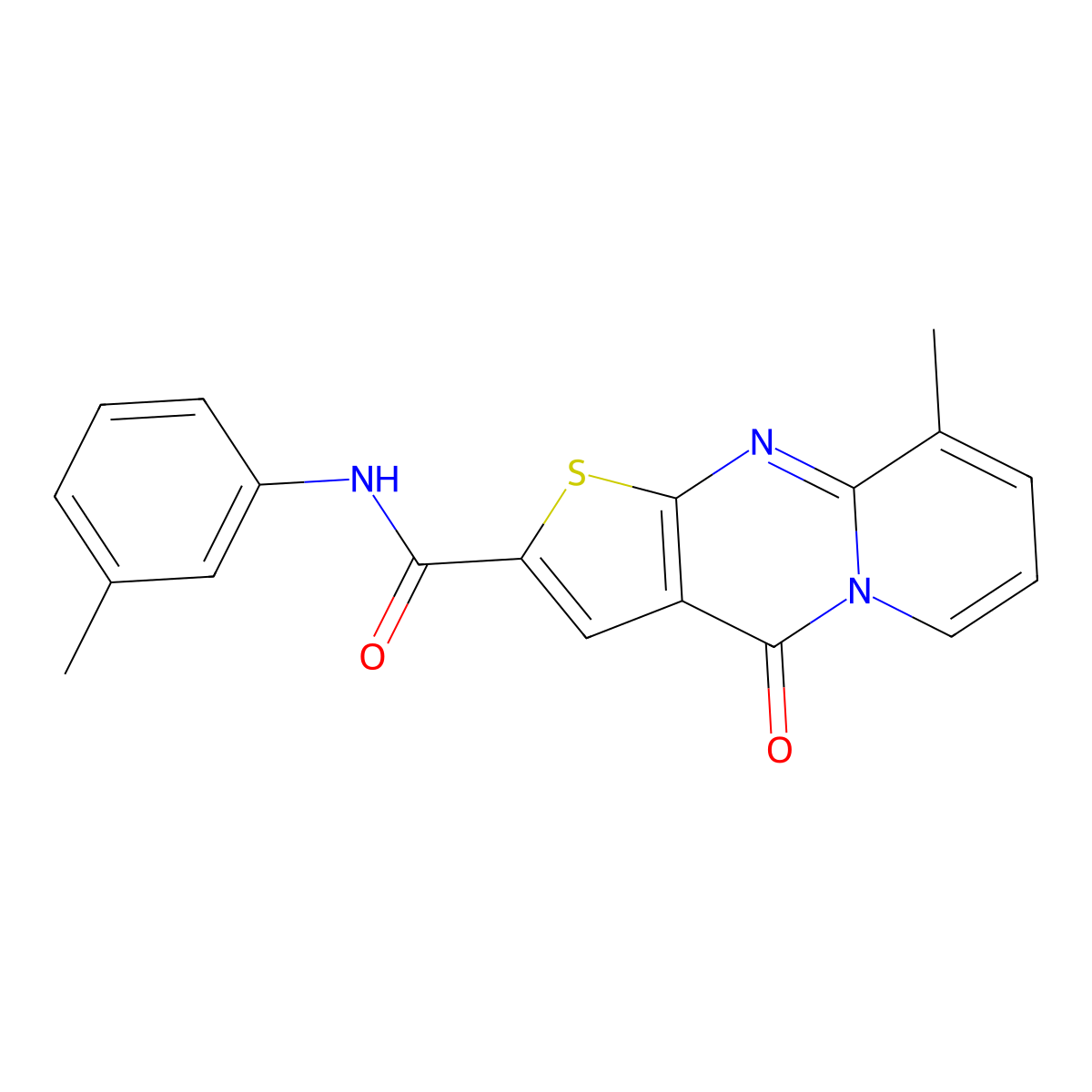 9-methyl-4-oxo-N-(m-tolyl)-4H-pyrido[1,2-a]thieno[2,3-d]pyrimidine-2-carboxamide molecular structure, CAS 689744-68-1
