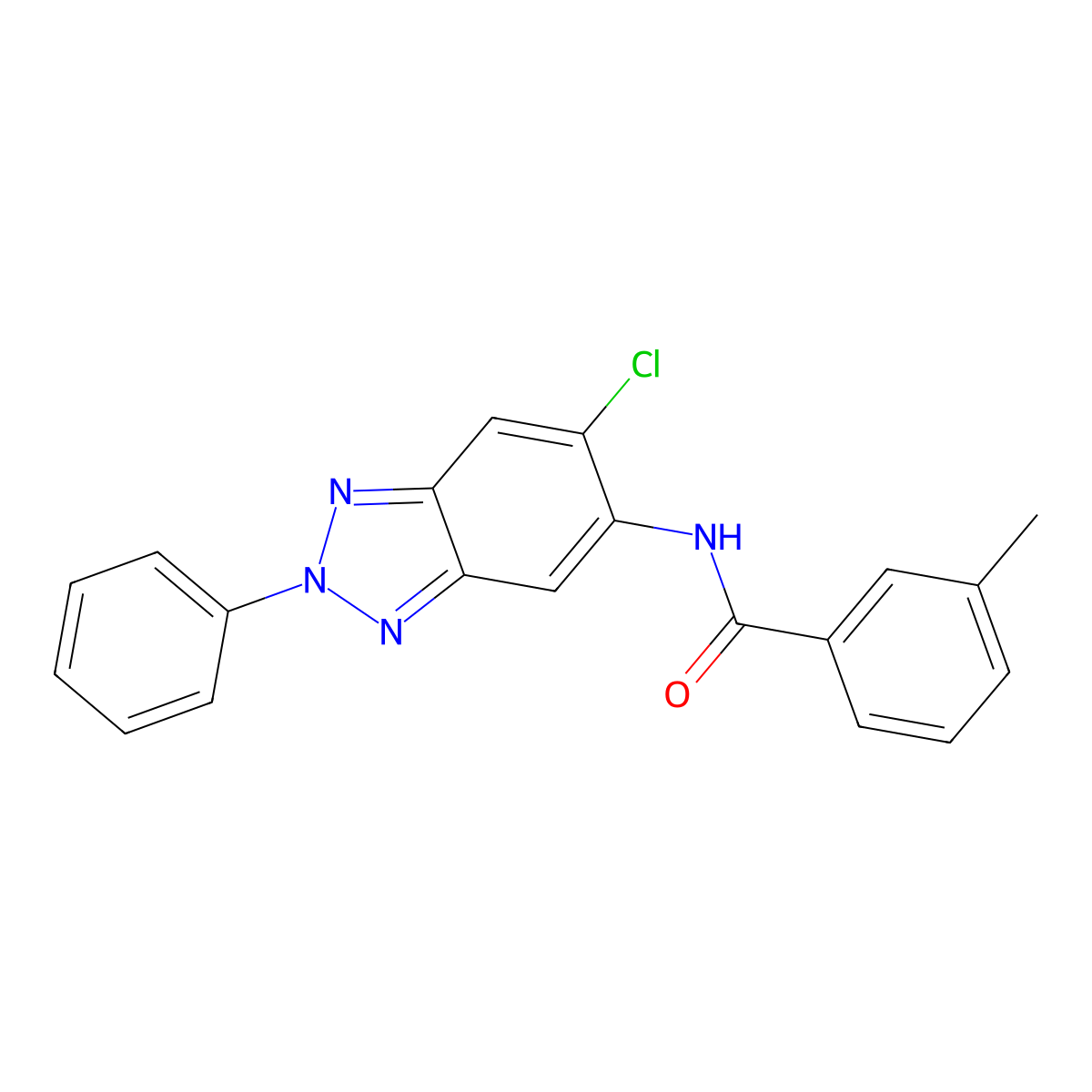 N-(6-chloro-2-phenylbenzotriazol-5-yl)-3-methylbenzamide molecular structure, CAS 689744-76-1