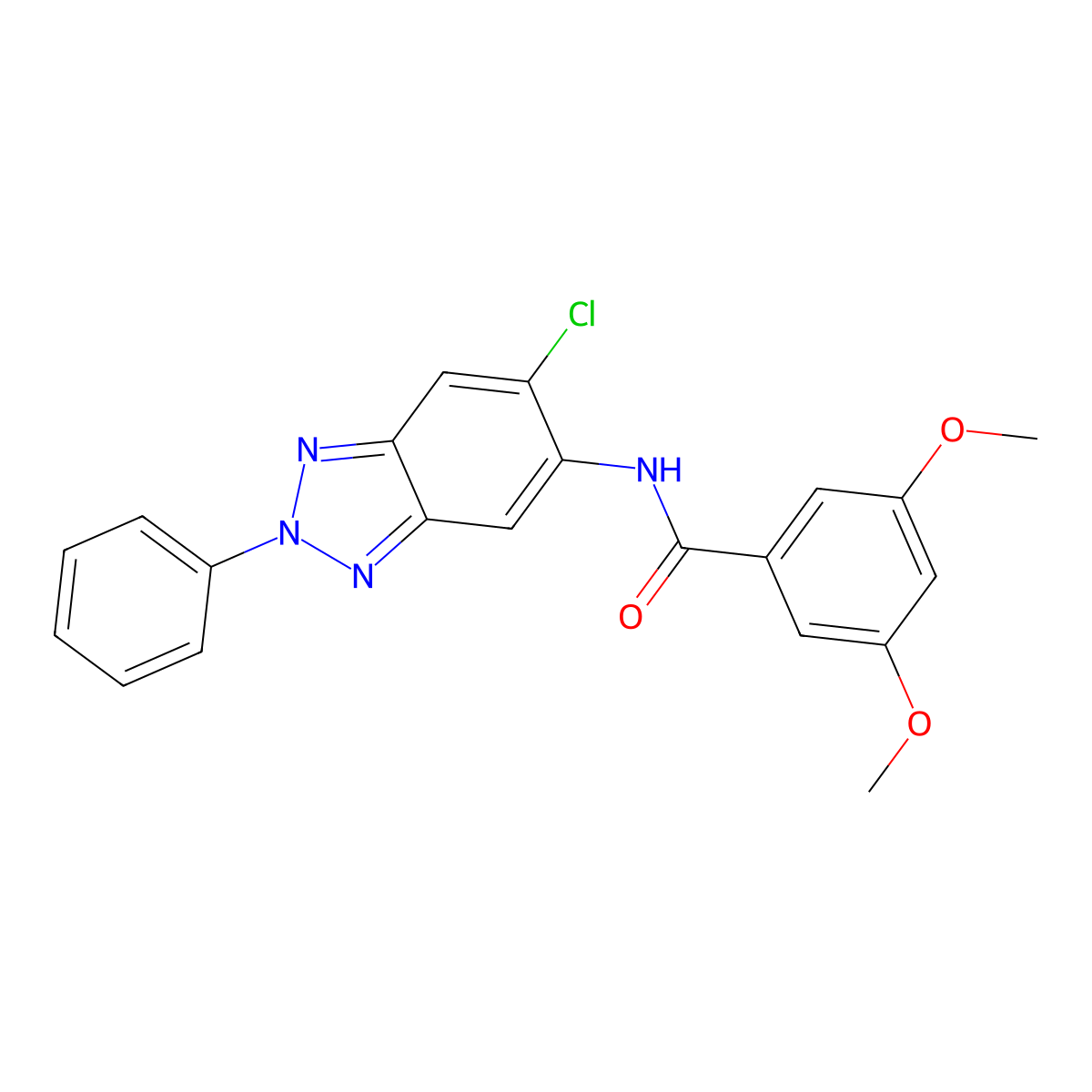 N-(6-chloro-2-phenylbenzotriazol-5-yl)-3,5-dimethoxybenzamide molecular structure, CAS 689745-05-9