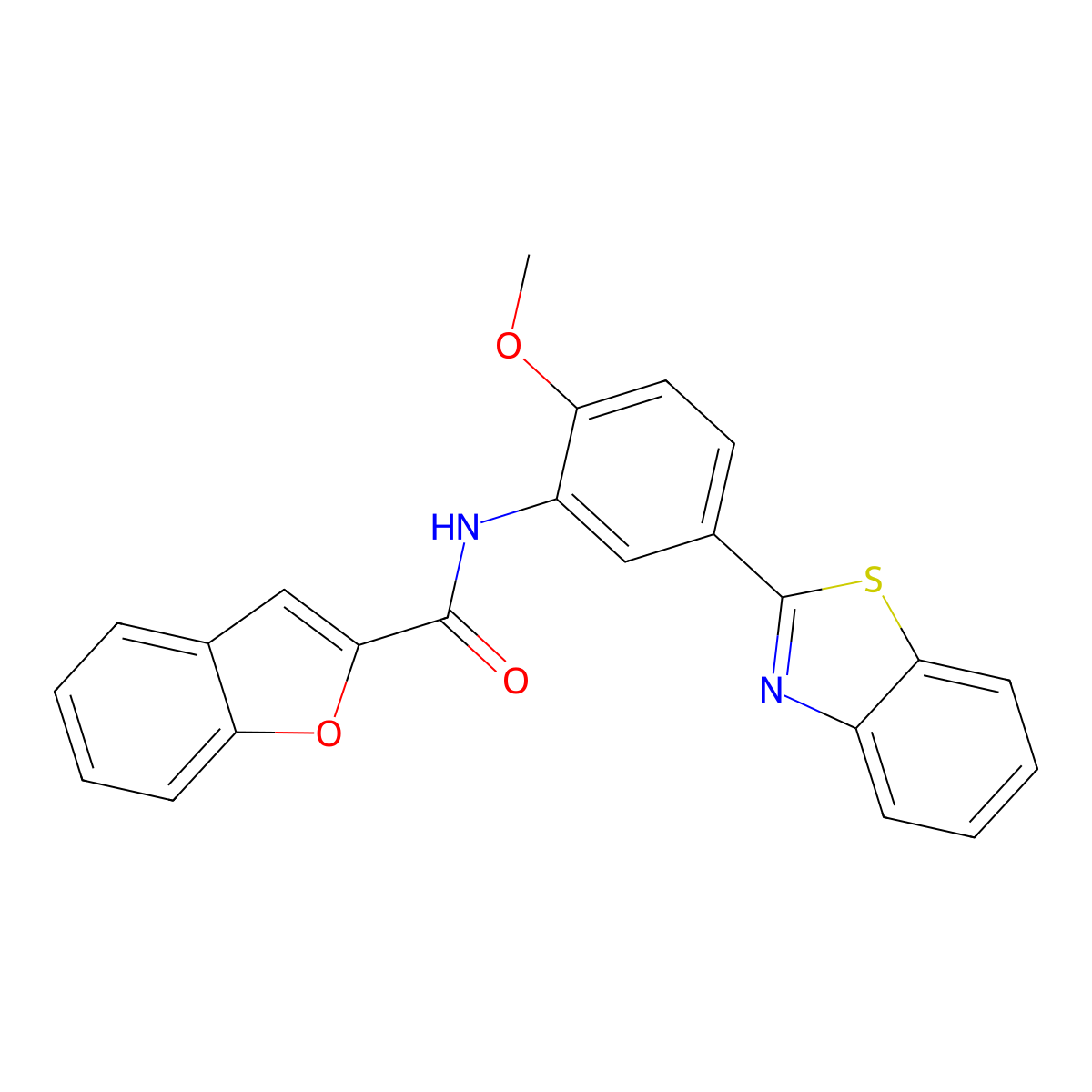 N-[5-(1,3-benzothiazol-2-yl)-2-methoxyphenyl]-1-benzofuran-2-carboxamide molecular structure, CAS 689745-07-1