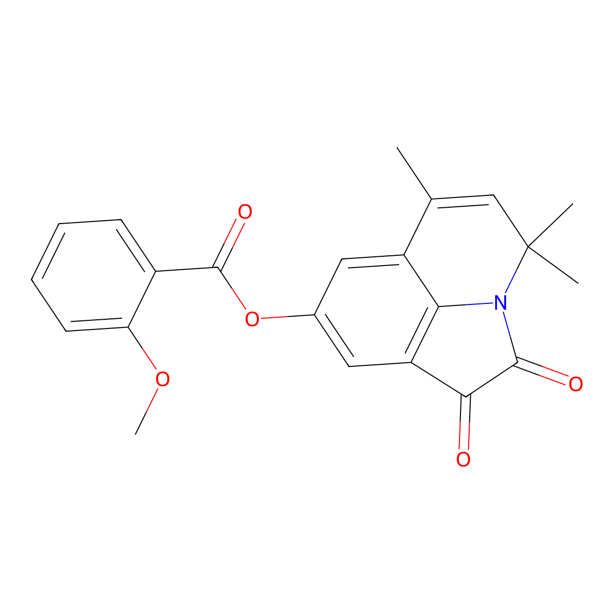 4,4,6-trimethyl-1,2-dioxo-1,2-dihydro-4H-pyrrolo[3,2,1-ij]quinolin-8-yl 2-methoxybenzoate molecular structure, CAS 689745-11-7