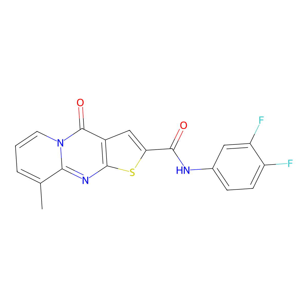N-(3,4-difluorophenyl)-9-methyl-4-oxo-4H-pyrido[1,2-a]thieno[2,3-d]pyrimidine-2-carboxamide molecular structure, CAS 689745-56-0