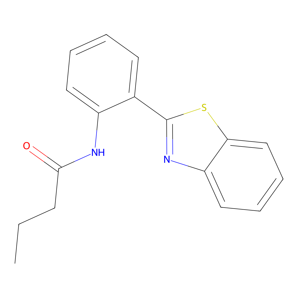 N-[2-(1,3-benzothiazol-2-yl)phenyl]butanamide molecular structure, CAS 689745-71-9