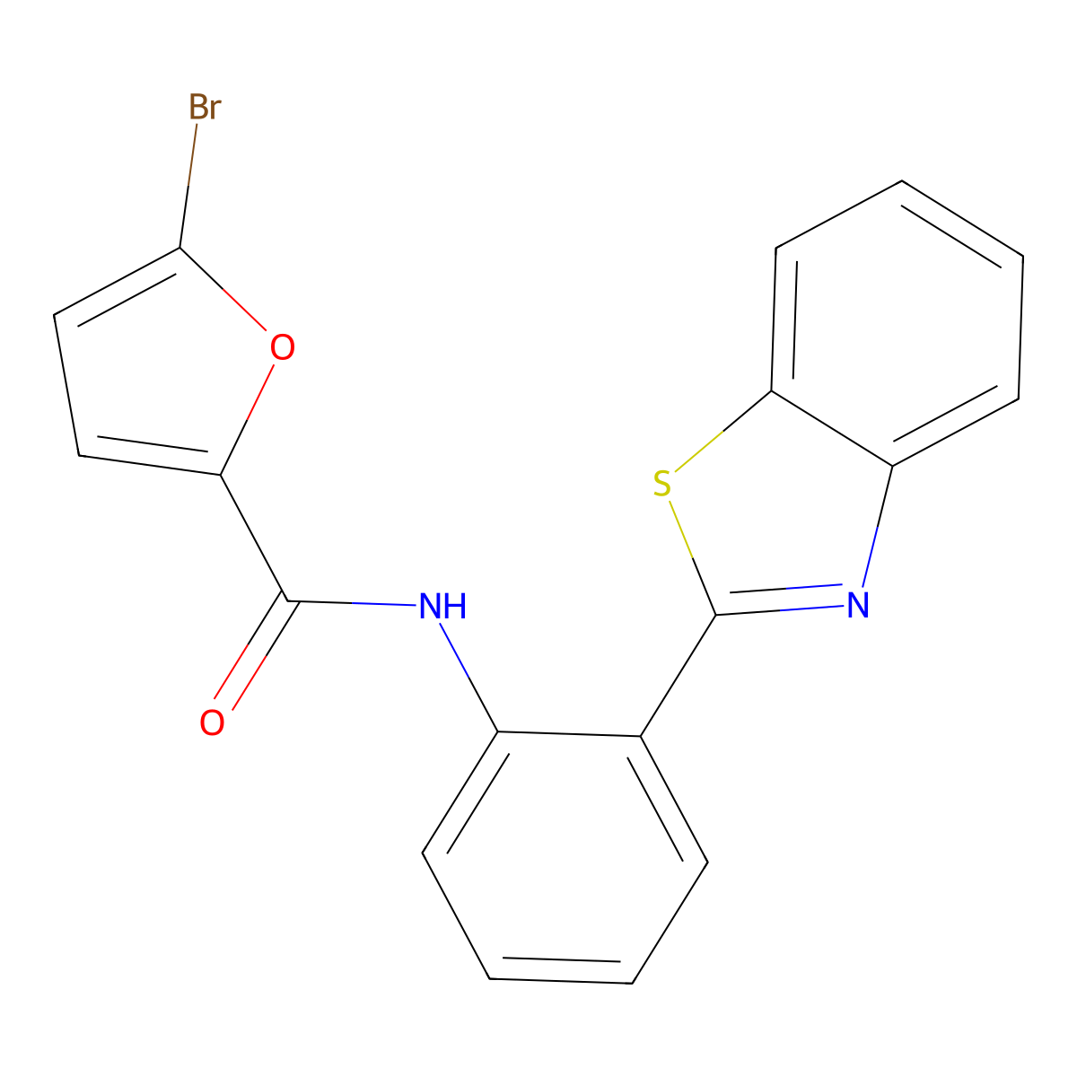 N-[2-(1,3-benzothiazol-2-yl)phenyl]-5-bromofuran-2-carboxamide molecular structure, CAS 689745-85-5