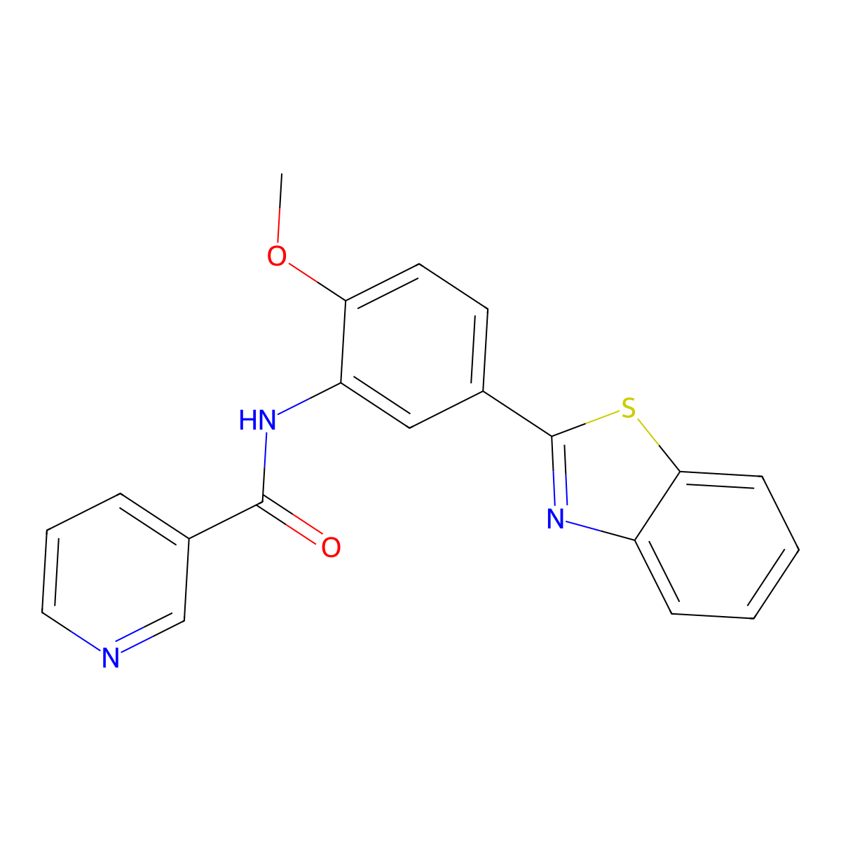 N-[5-(1,3-benzothiazol-2-yl)-2-methoxyphenyl]pyridine-3-carboxamide molecular structure, CAS 689746-02-9