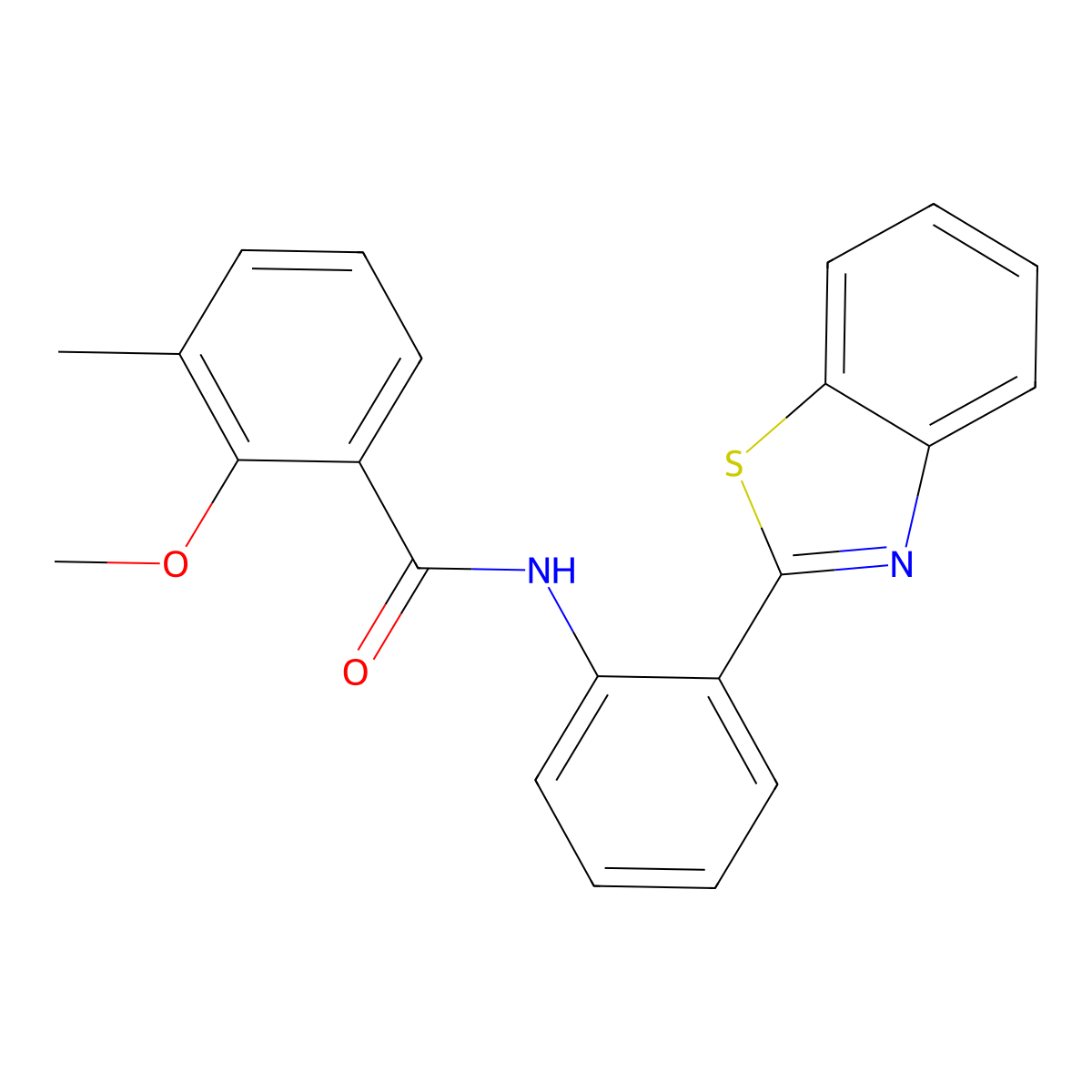 N-[2-(1,3-benzothiazol-2-yl)phenyl]-2-methoxy-3-methylbenzamide molecular structure, CAS 689746-22-3