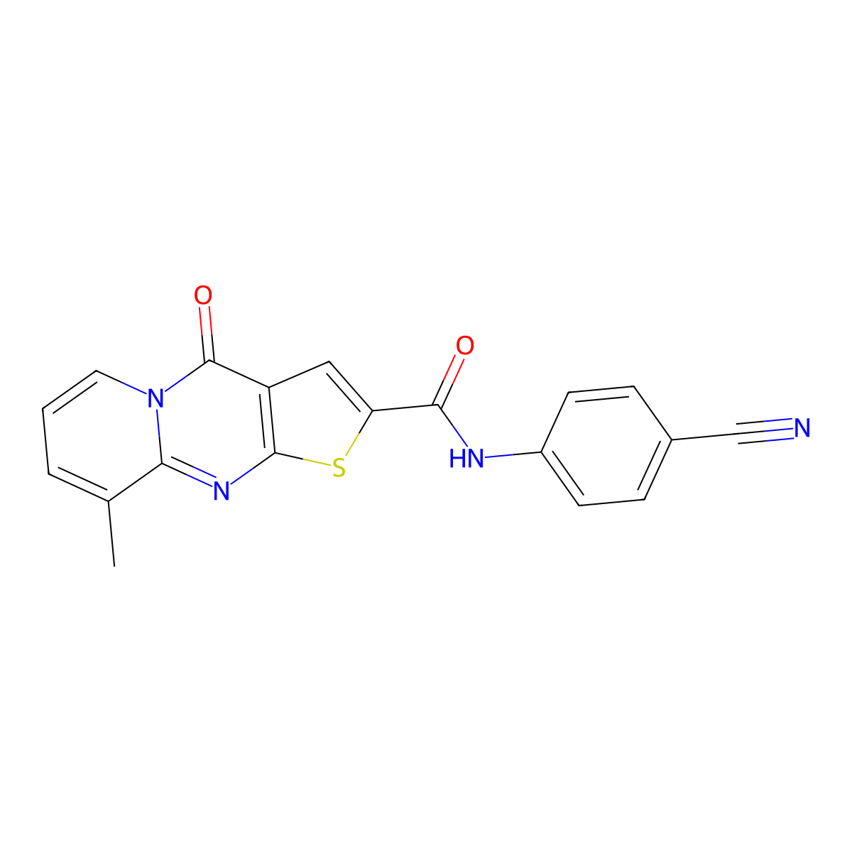 N-(4-cyanophenyl)-9-methyl-4-oxo-4H-pyrido[1,2-a]thieno[2,3-d]pyrimidine-2-carboxamide molecular structure, CAS 689746-28-9