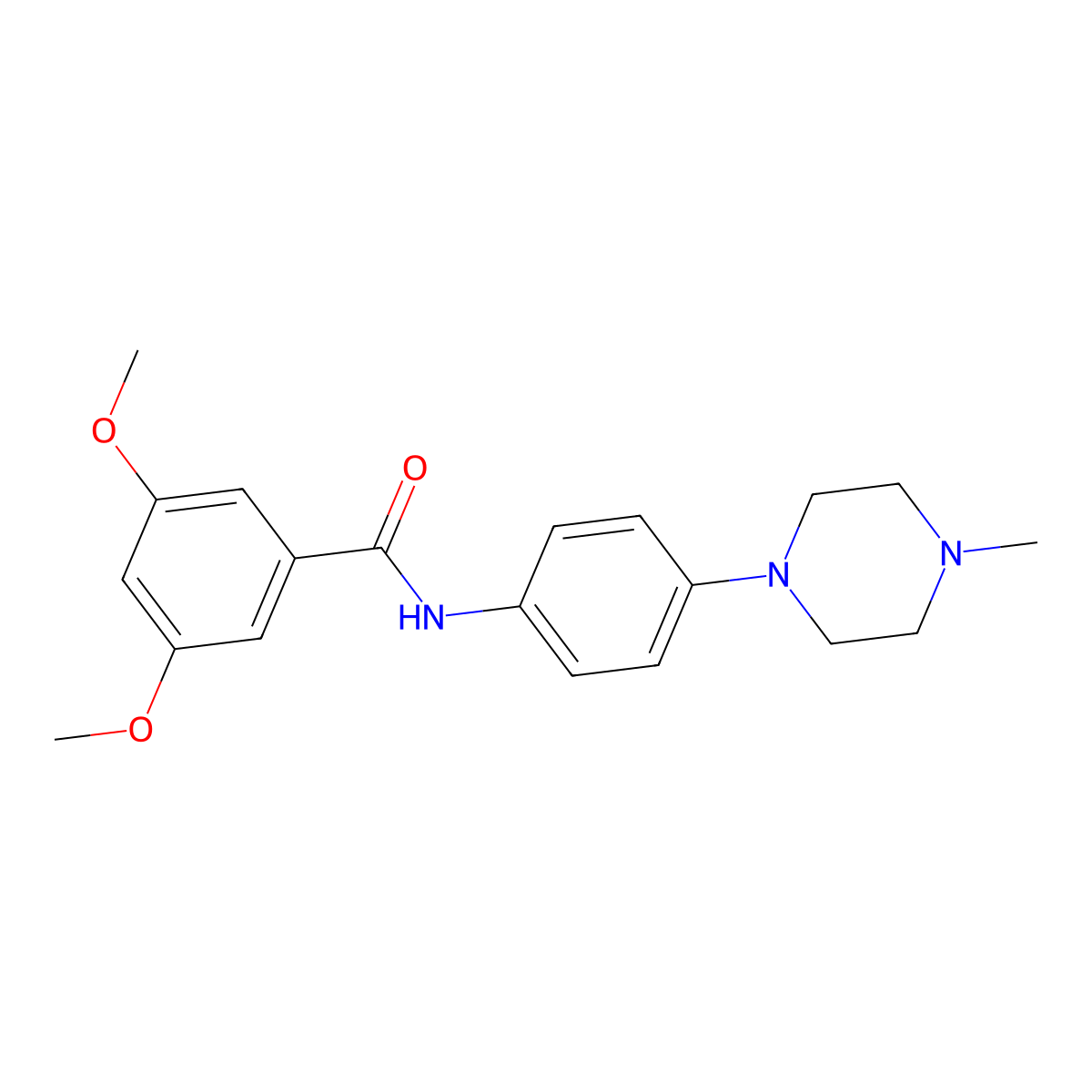 3,5-dimethoxy-N-[4-(4-methylpiperazin-1-yl)phenyl]benzamide molecular structure, CAS 689746-85-8