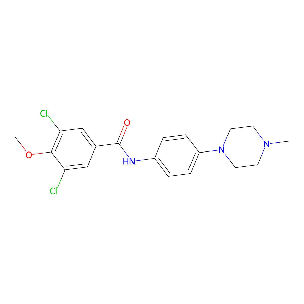 3,5-dichloro-4-methoxy-N-[4-(4-methylpiperazin-1-yl)phenyl]benzamide molecular structure, CAS 689746-91-6