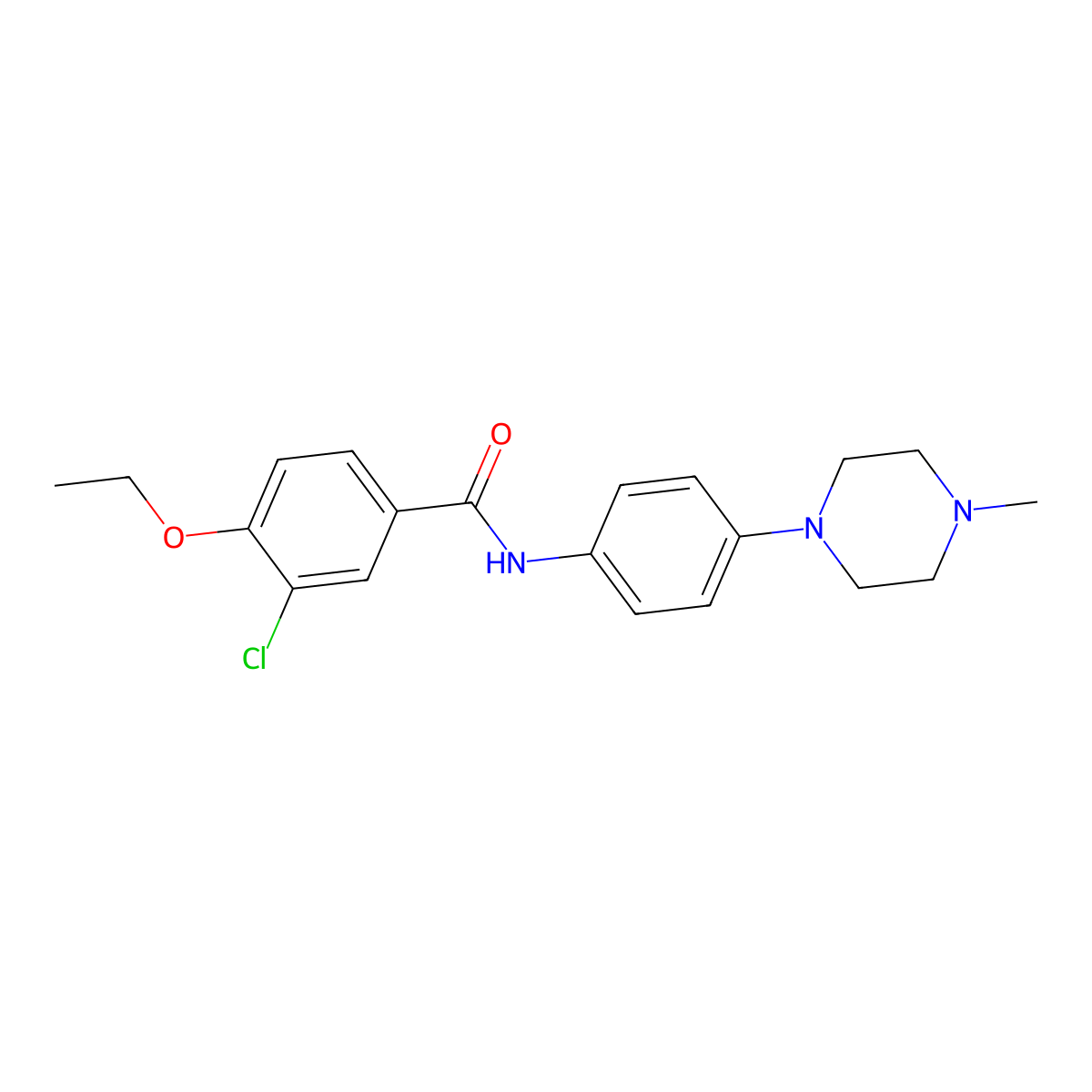 3-chloro-4-ethoxy-N-[4-(4-methylpiperazin-1-yl)phenyl]benzamide molecular structure, CAS 689746-97-2