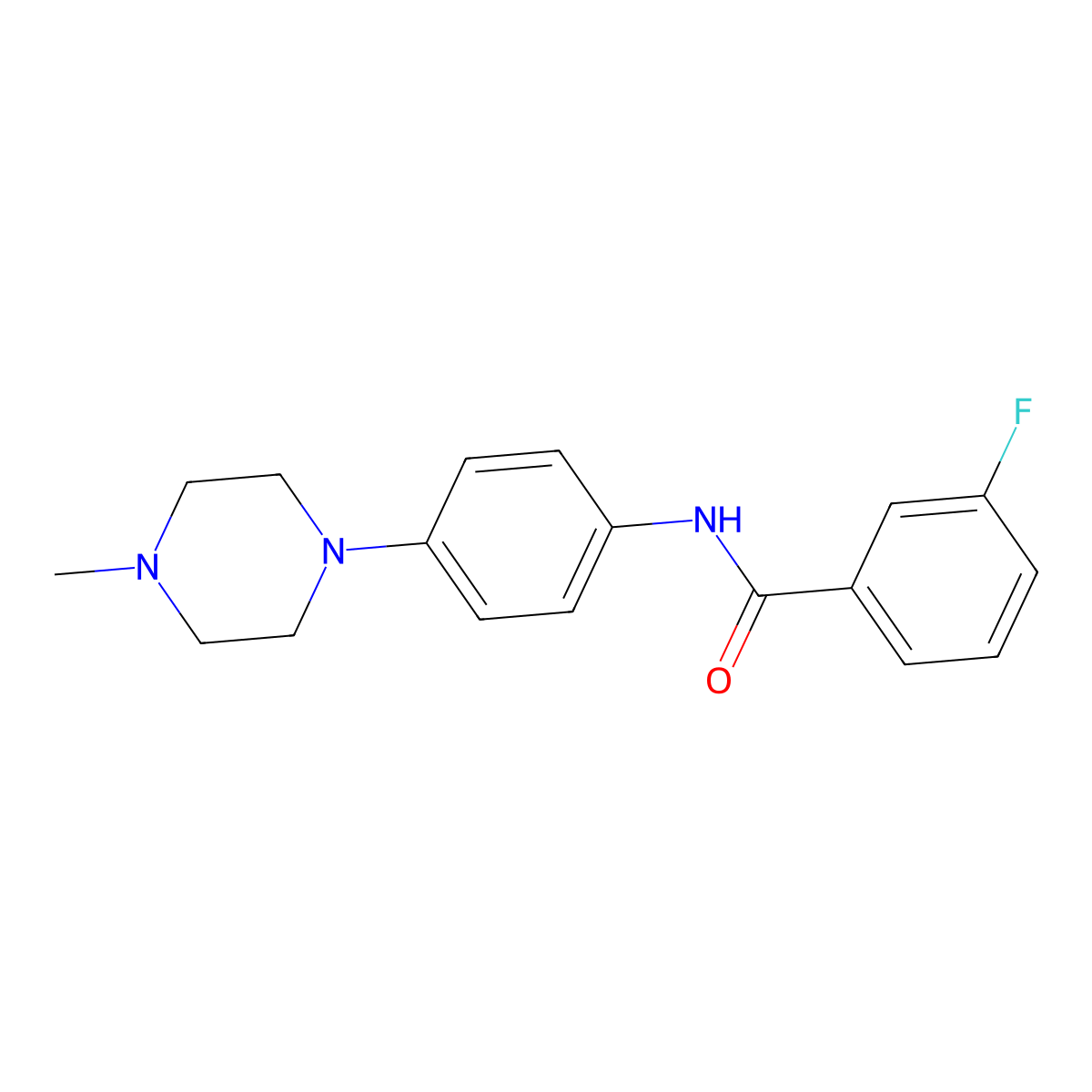 3-fluoro-N-[4-(4-methylpiperazin-1-yl)phenyl]benzamide molecular structure, CAS 689747-16-8