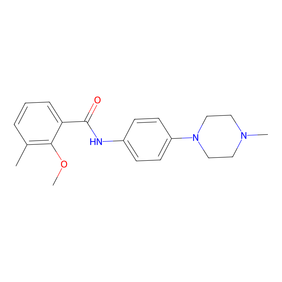 2-methoxy-3-methyl-N-[4-(4-methylpiperazin-1-yl)phenyl]benzamide molecular structure, CAS 689747-53-3