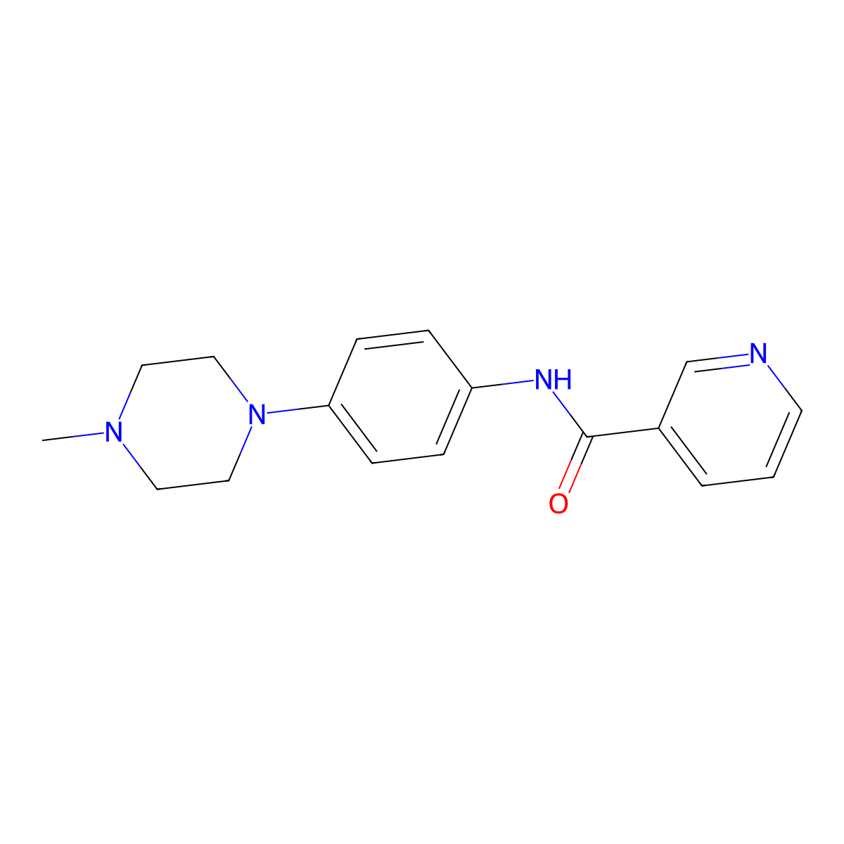 N-[4-(4-methylpiperazin-1-yl)phenyl]pyridine-3-carboxamide molecular structure, CAS 689747-57-7