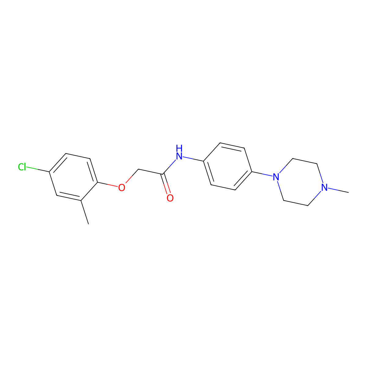 2-(4-chloro-2-methylphenoxy)-N-[4-(4-methylpiperazin-1-yl)phenyl]acetamide molecular structure, CAS 689747-62-4
