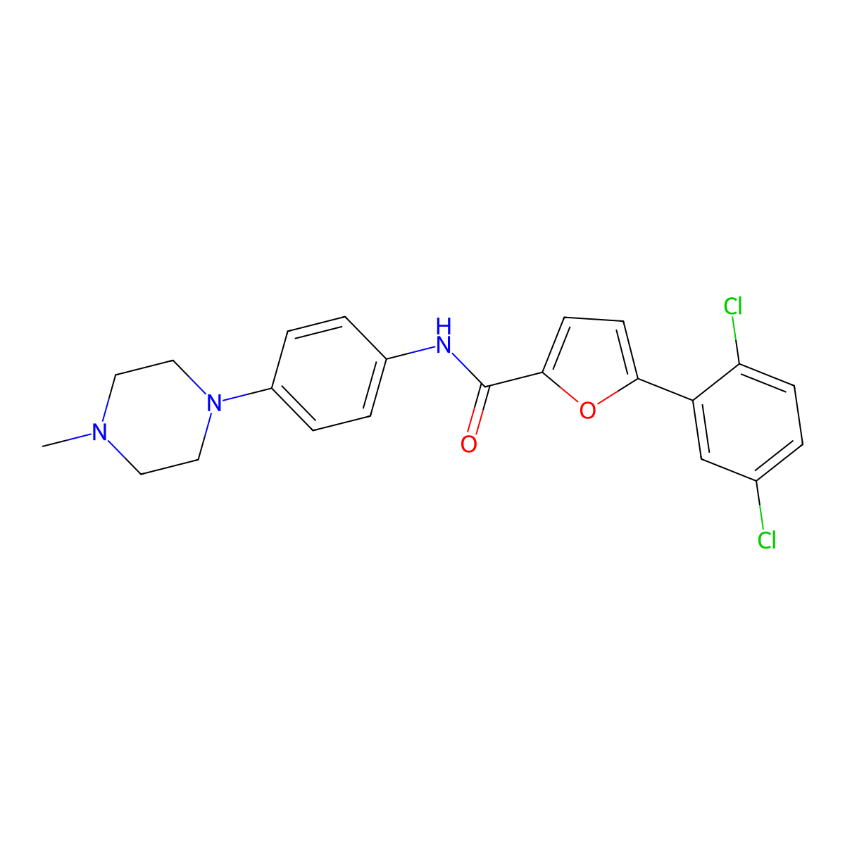 5-(2,5-dichlorophenyl)-N-[4-(4-methylpiperazin-1-yl)phenyl]furan-2-carboxamide molecular structure, CAS 689747-72-6
