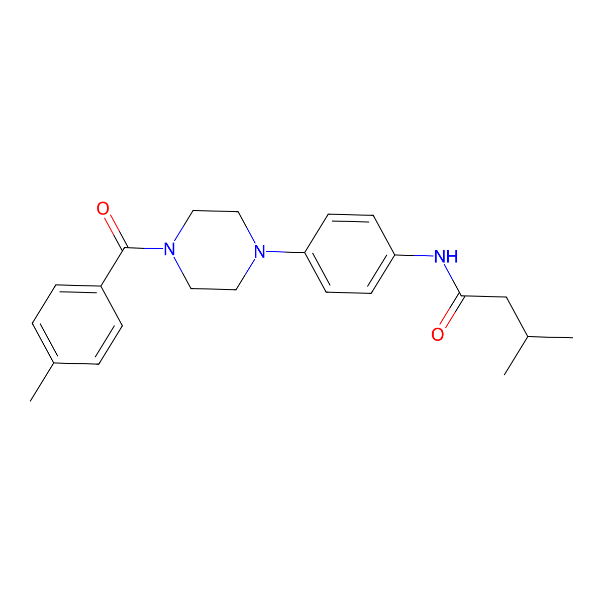 3-methyl-N-[4-[4-(4-methylbenzoyl)piperazin-1-yl]phenyl]butanamide molecular structure, CAS 689748-19-4