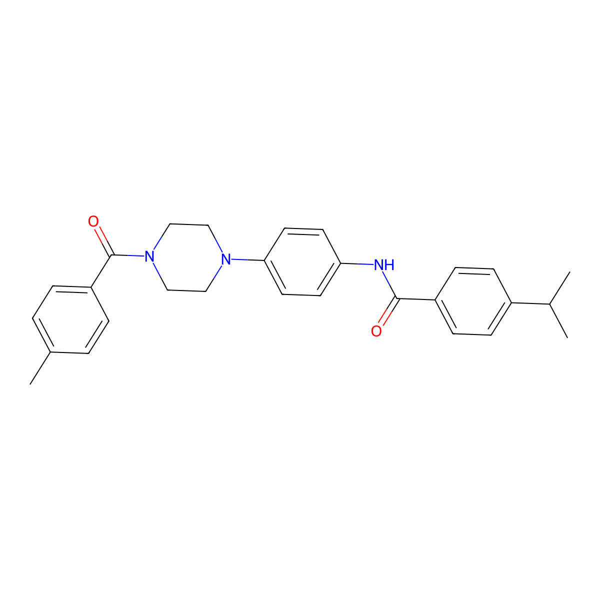 N-[4-[4-(4-methylbenzoyl)piperazin-1-yl]phenyl]-4-propan-2-ylbenzamide molecular structure, CAS 689748-39-8