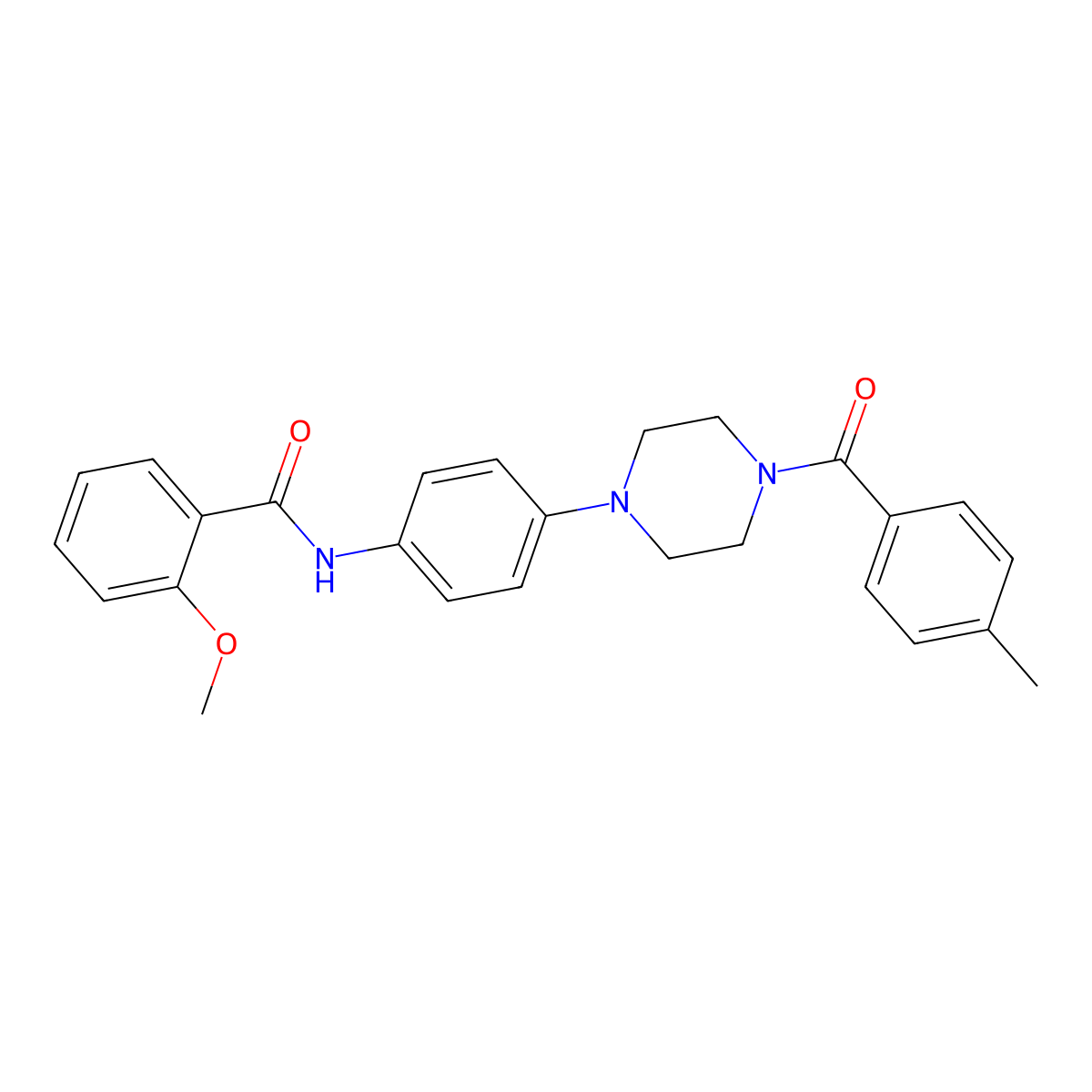 2-methoxy-N-[4-[4-(4-methylbenzoyl)piperazin-1-yl]phenyl]benzamide molecular structure, CAS 689748-44-5