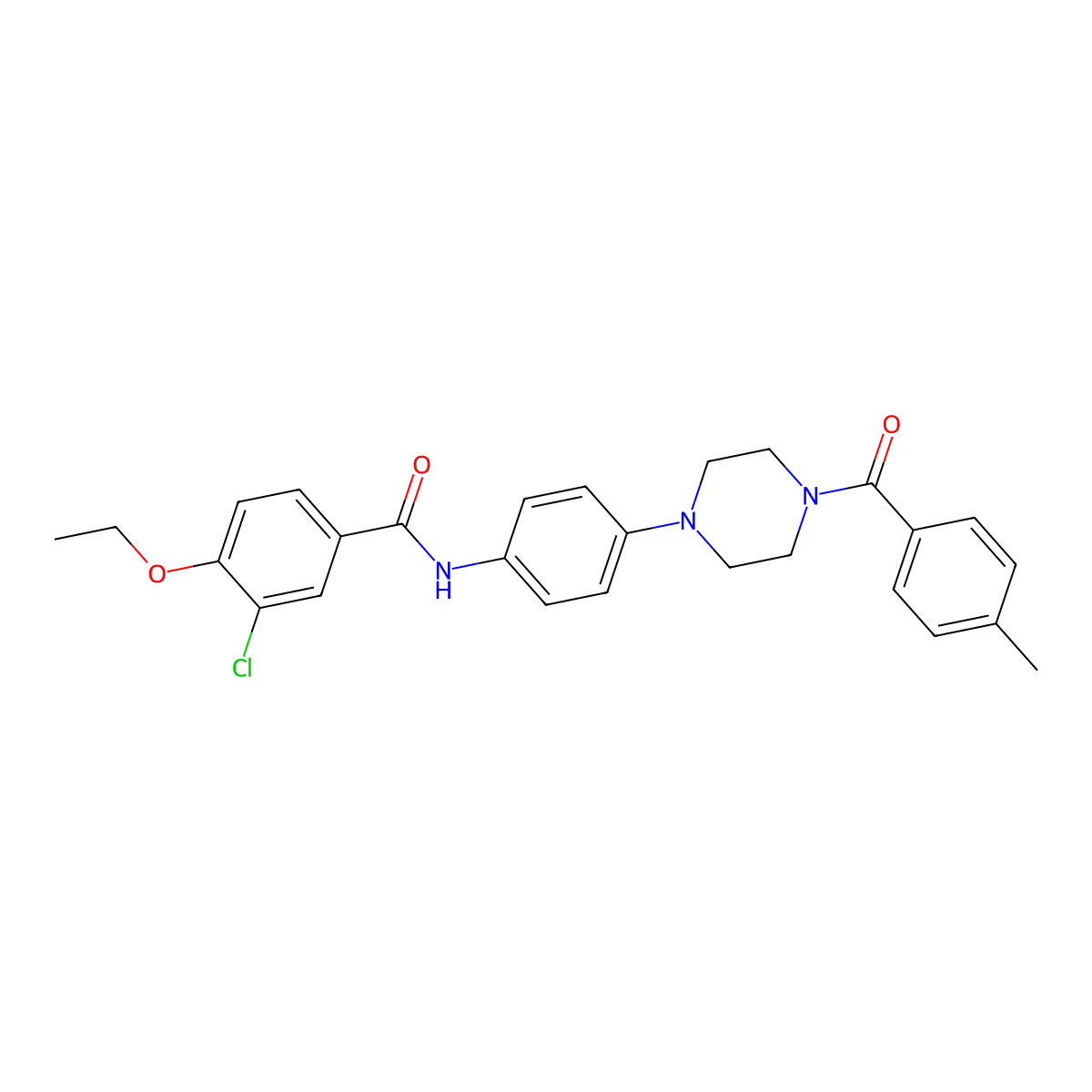 3-chloro-4-ethoxy-N-[4-[4-(4-methylbenzoyl)piperazin-1-yl]phenyl]benzamide molecular structure, CAS 689748-60-5
