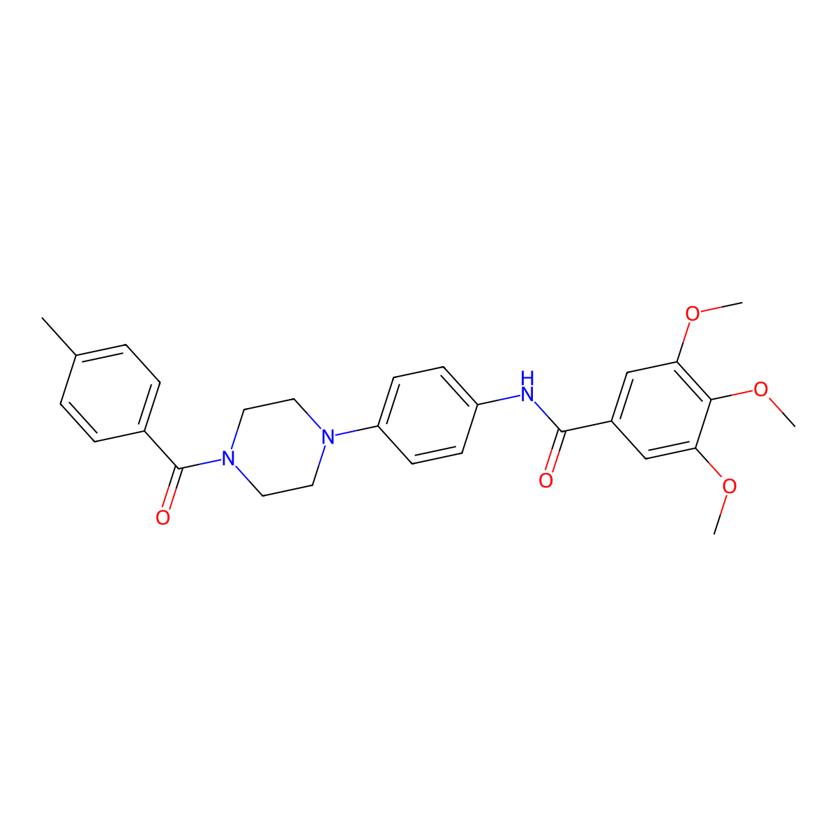 3,4,5-Trimethoxy-N-{4-[4-(4-methylbenzoyl)piperazin-1-YL]phenyl}benzamide molecular structure, CAS 689748-70-7