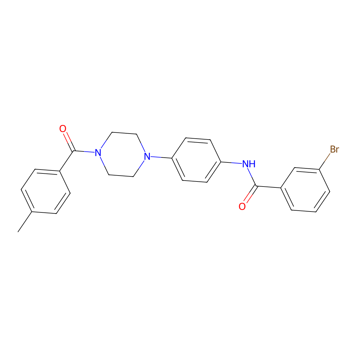 3-bromo-N-[4-[4-(4-methylbenzoyl)piperazin-1-yl]phenyl]benzamide molecular structure, CAS 689748-75-2