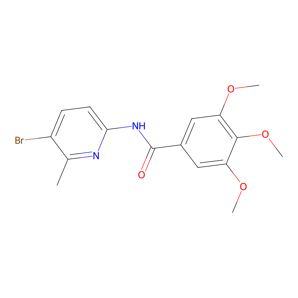 N-(5-bromo-6-methylpyridin-2-yl)-3,4,5-trimethoxybenzamide molecular structure, CAS 689749-53-9