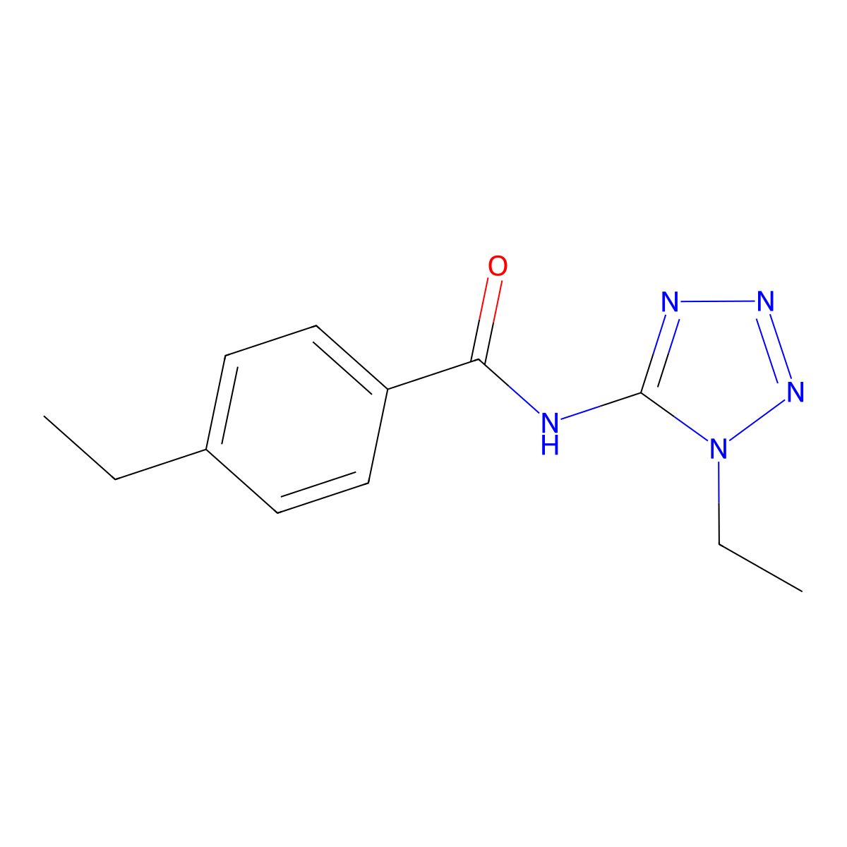 4-ethyl-N-(1-ethyl-1H-tetrazol-5-yl)benzamide molecular structure, CAS 689750-88-7