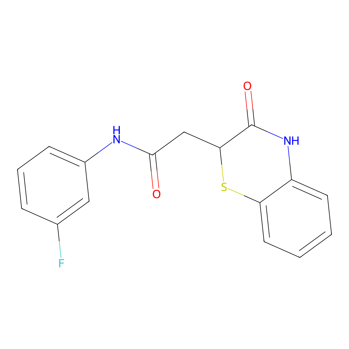 N-(3-fluorophenyl)-2-(3-oxo-3,4-dihydro-2H-1,4-benzothiazin-2-yl)acetamide molecular structure, CAS 689755-28-0