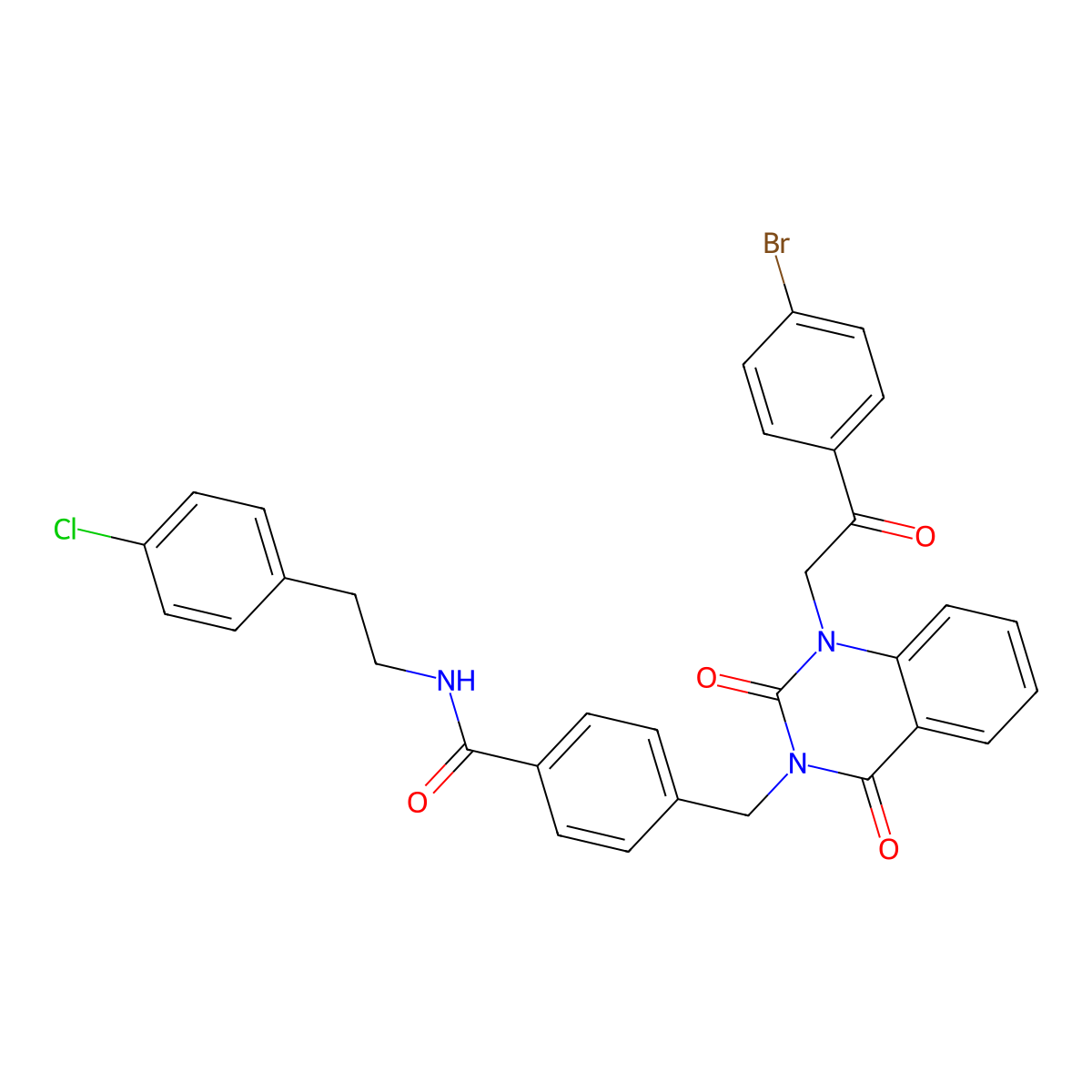 4-((1-(2-(4-bromophenyl)-2-oxoethyl)-2,4-dioxo-1,2-dihydroquinazolin-3(4H)-yl)methyl)-N-(4-chlorophenethyl)benzamide molecular structure, CAS 689755-54-2