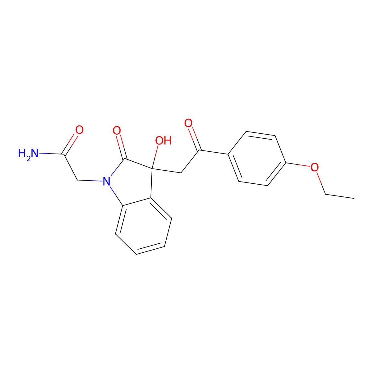 2-{3-[2-(4-ethoxyphenyl)-2-oxoethyl]-3-hydroxy-2-oxo-2,3-dihydro-1H-indol-1-yl}acetamide molecular structure, CAS 689756-14-7