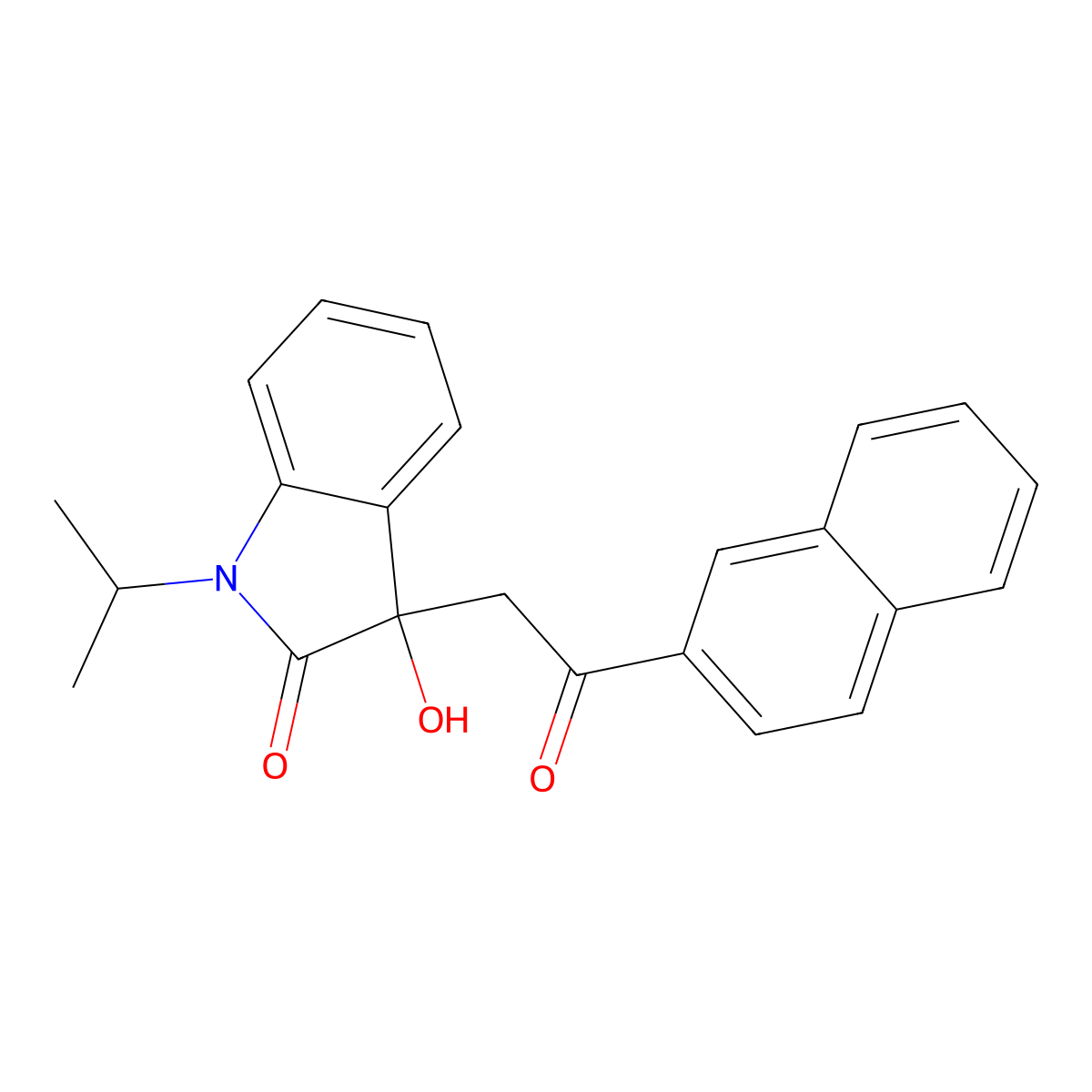 3-Hydroxy-3-(2-naphthalen-2-yl-2-oxoethyl)-1-propan-2-ylindol-2-one molecular structure, CAS 689756-38-5