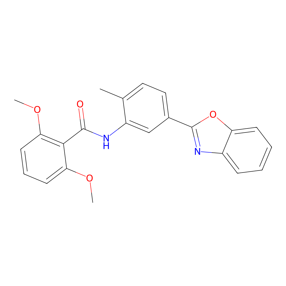 N-[5-(1,3-benzoxazol-2-yl)-2-methylphenyl]-2,6-dimethoxybenzamide molecular structure, CAS 689756-48-7