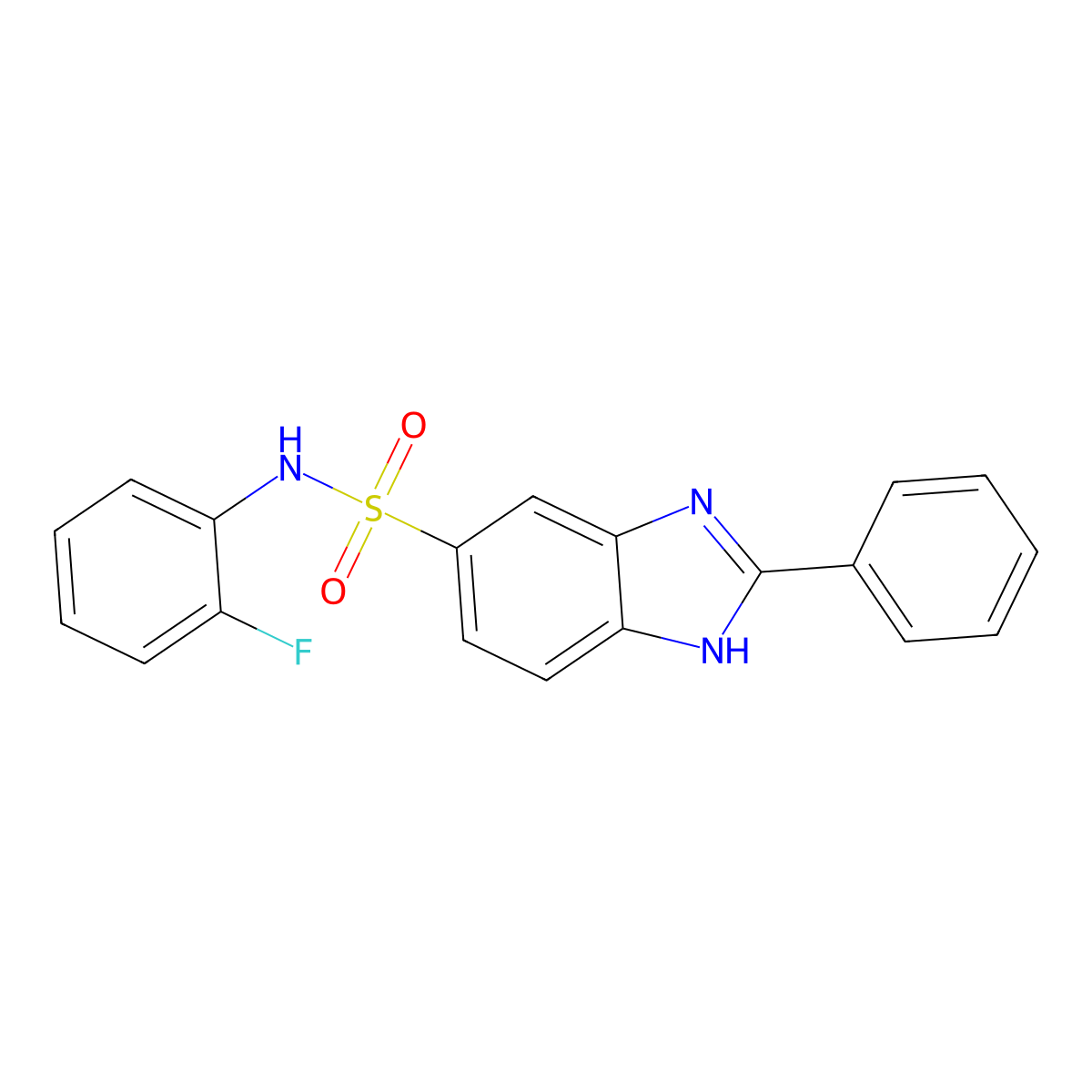 N-(2-Fluorophenyl)-2-phenyl-1H-benzo[d]imidazole-6-sulfonamide molecular structure, CAS 689756-93-2