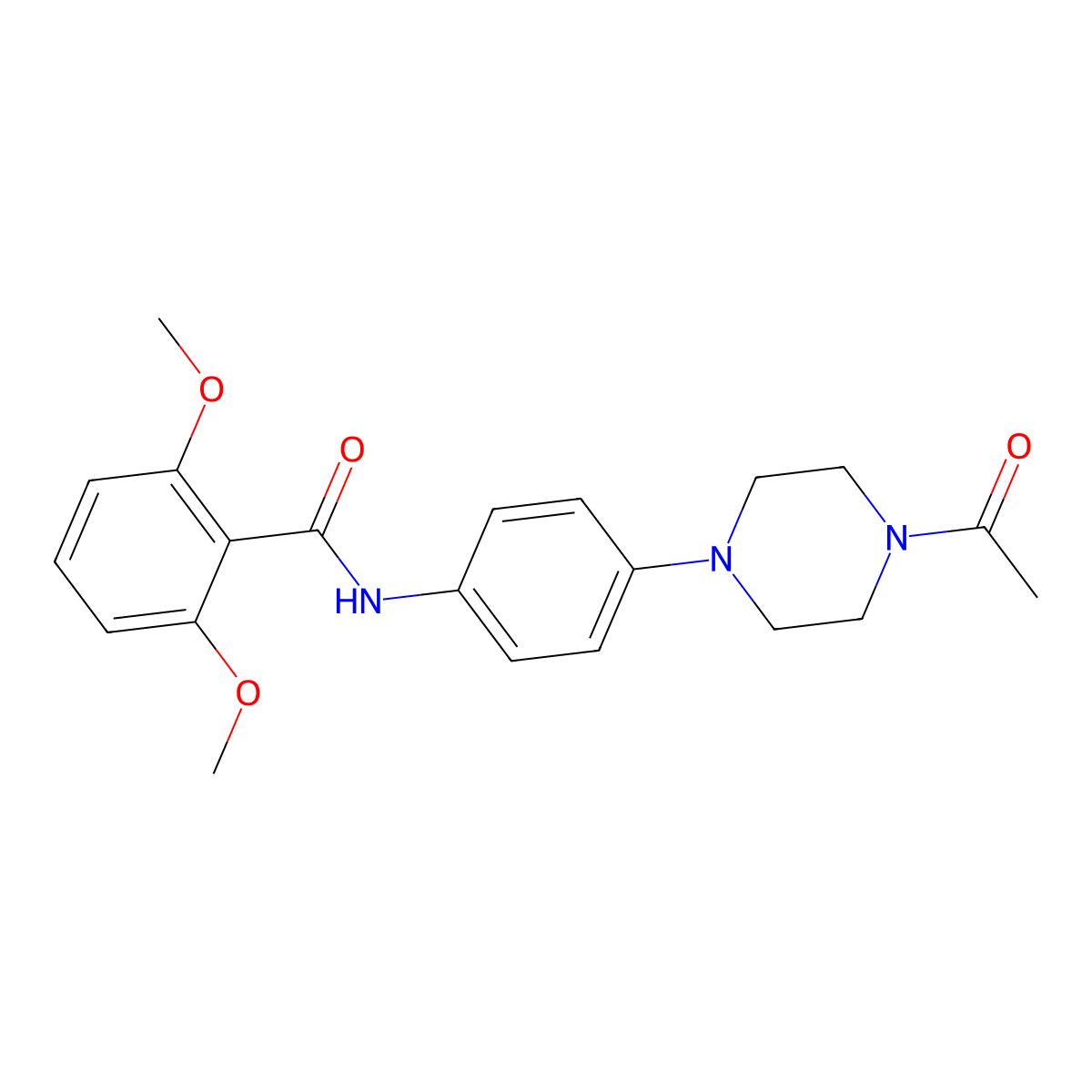 N-[4-(4-acetylpiperazin-1-yl)phenyl]-2,6-dimethoxybenzamide molecular structure, CAS 689757-20-8