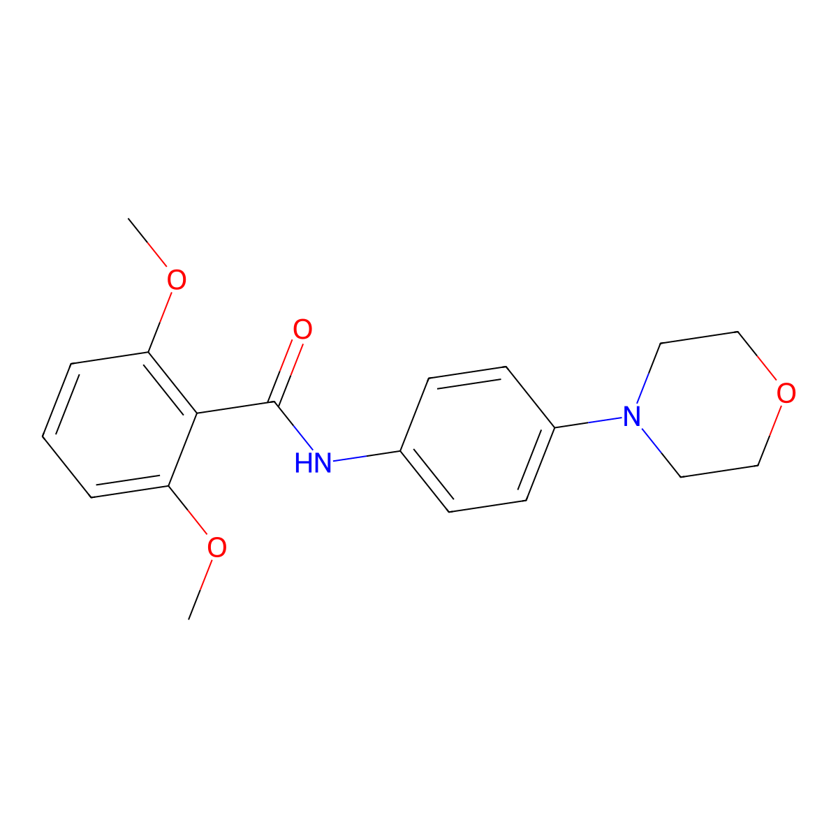2,6-dimethoxy-N-(4-morpholin-4-ylphenyl)benzamide molecular structure, CAS 689757-38-8