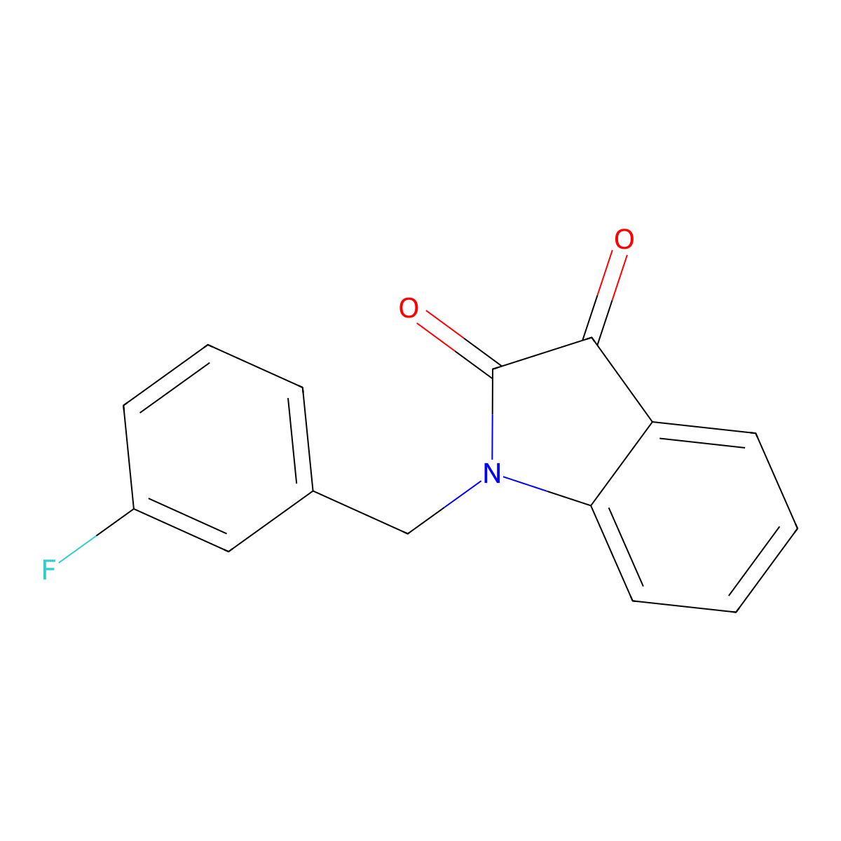 1-(3-fluorobenzyl)-1H-indole-2,3-dione molecular structure, CAS 689757-49-1