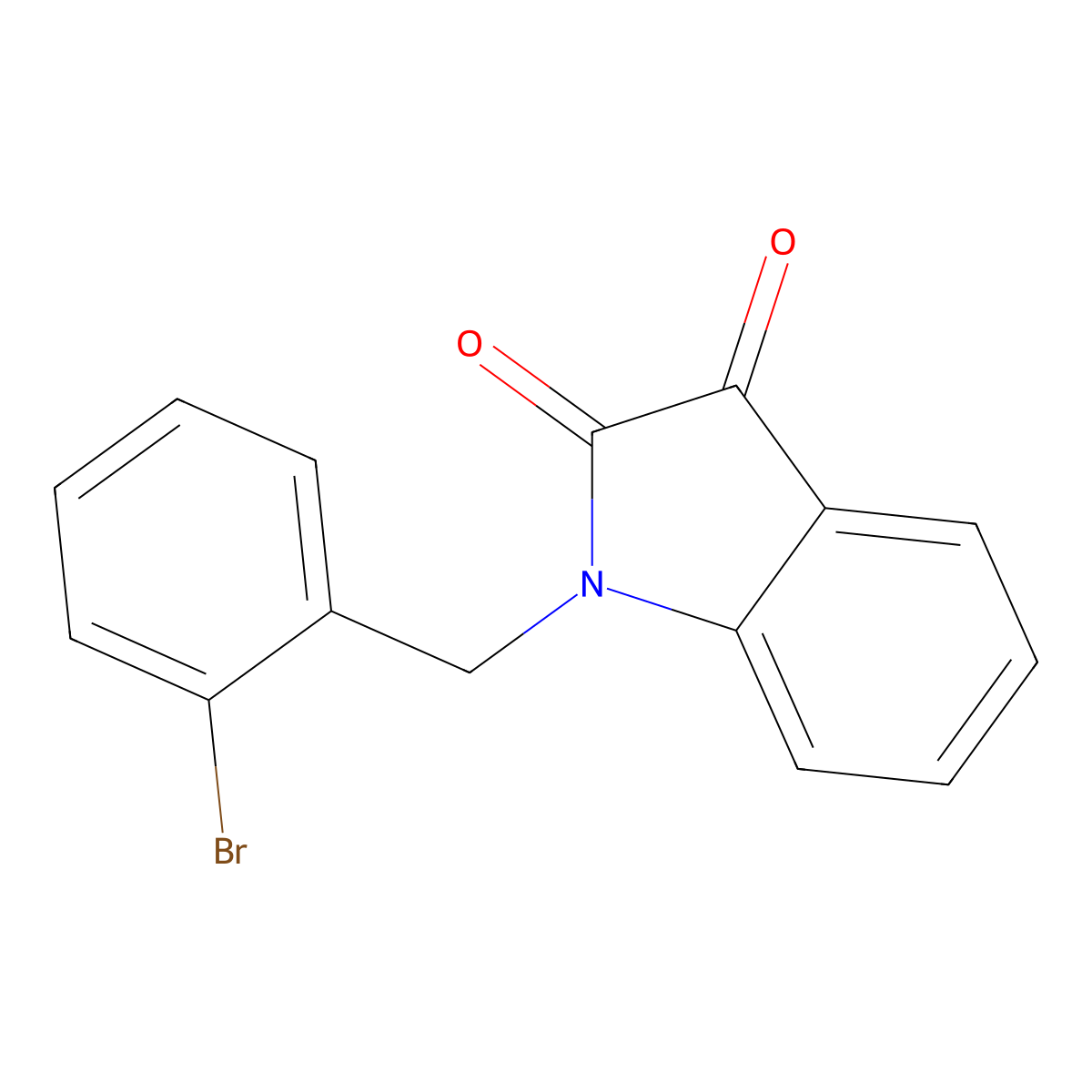 1-(2-bromobenzyl)-1H-indole-2,3-dione molecular structure, CAS 689757-55-9