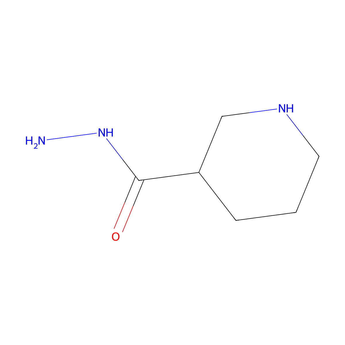 Piperidine-3-carbohydrazide molecular structure, CAS 689758-90-5