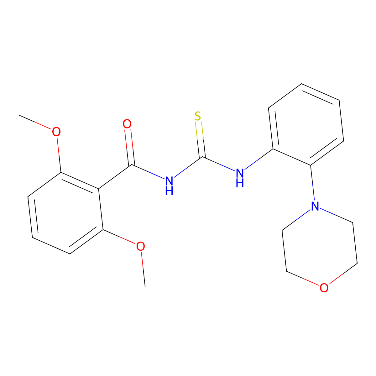 2,6-dimethoxy-N-[(2-morpholin-4-ylphenyl)carbamothioyl]benzamide molecular structure, CAS 689759-58-8