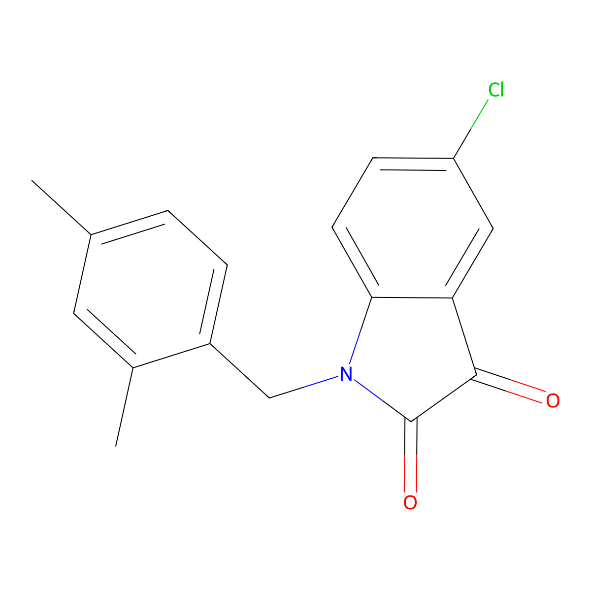 5-chloro-1-(2,4-dimethylbenzyl)-1H-indole-2,3-dione molecular structure, CAS 689759-63-5