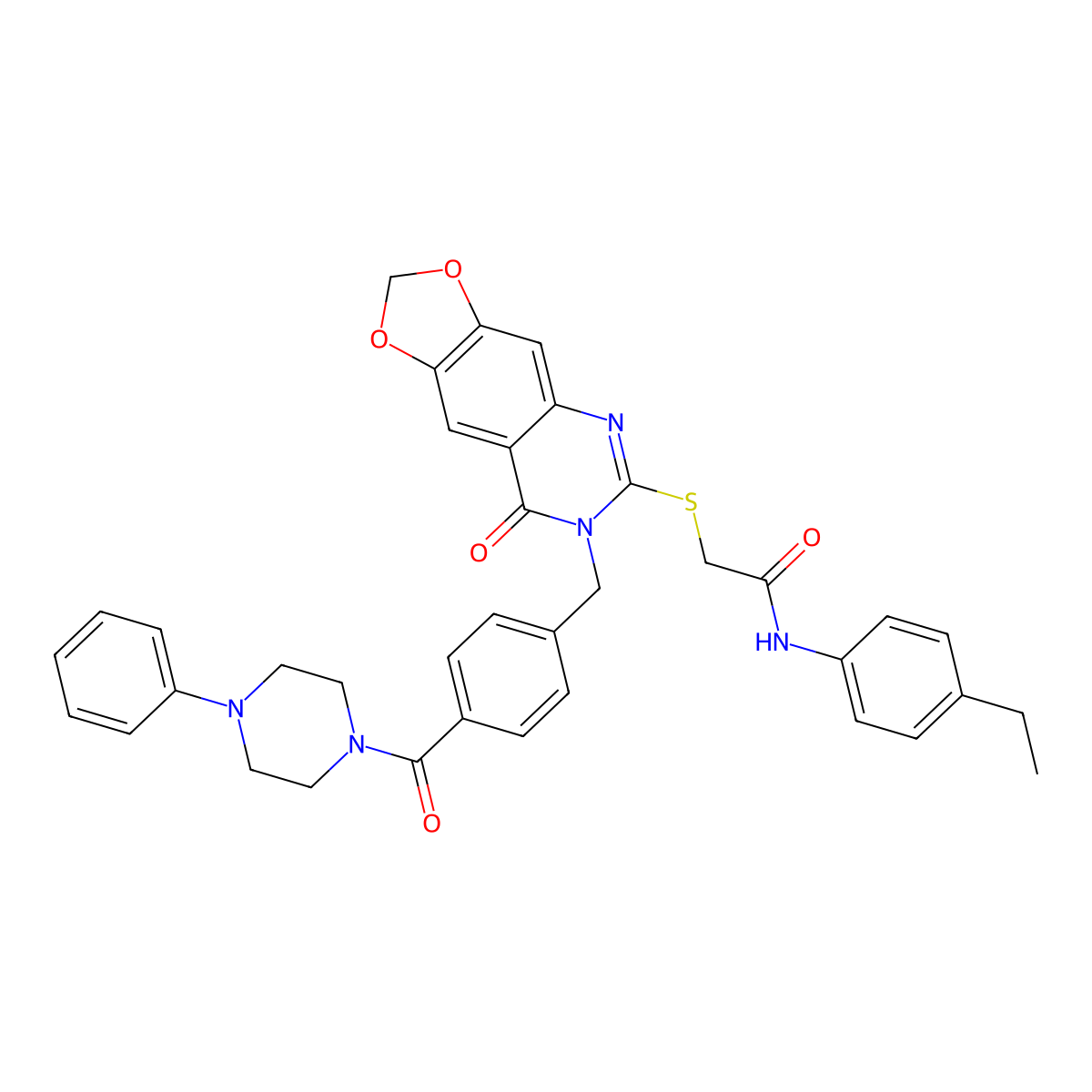 N-(4-ethylphenyl)-2-((8-oxo-7-(4-(4-phenylpiperazine-1-carbonyl)benzyl)-7,8-dihydro-[1,3]dioxolo[4,5-g]quinazolin-6-yl)thio)acetamide molecular structure, CAS 689759-78-2